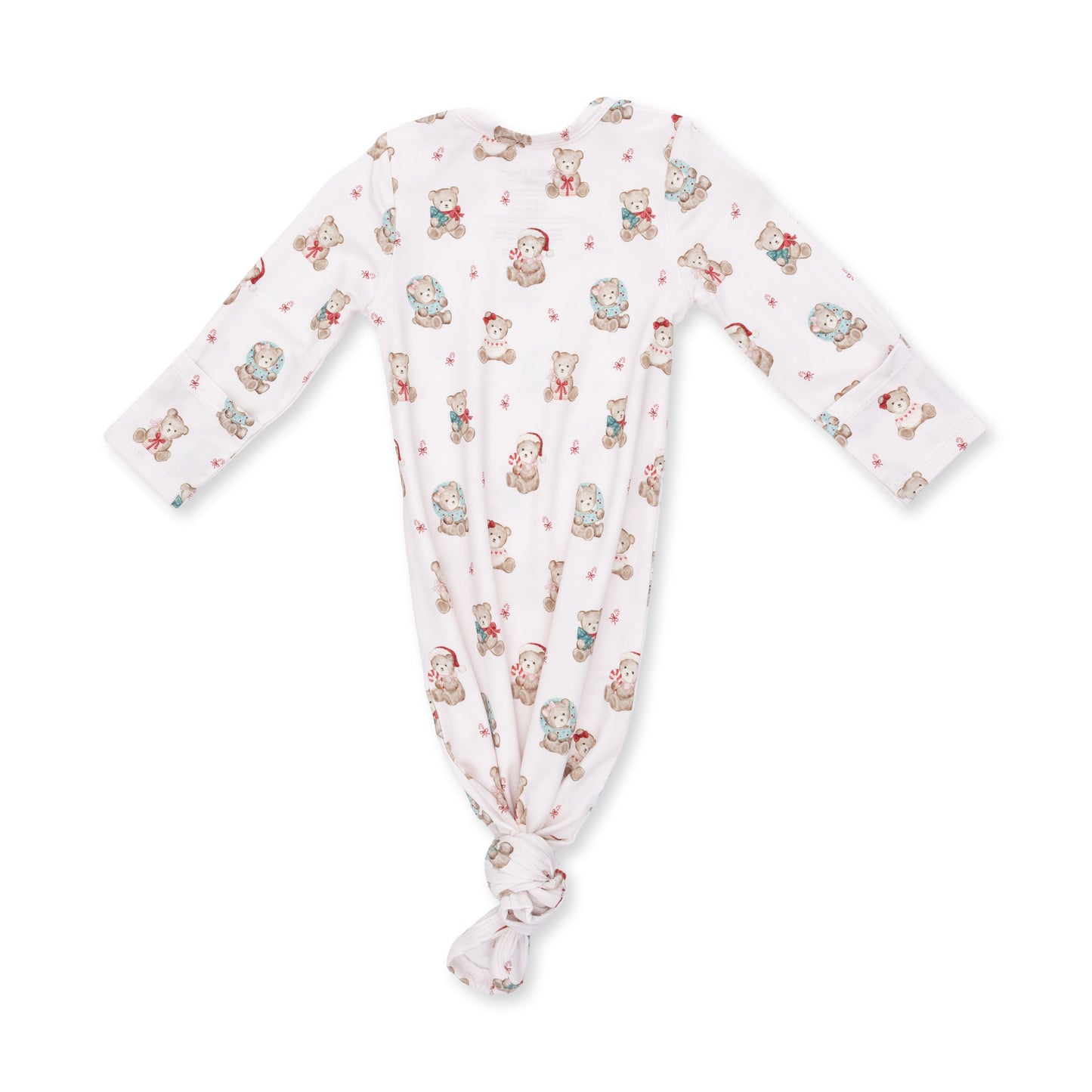 Christmas Teddy Bears Pink - Knotted Gown and Knotted Headband