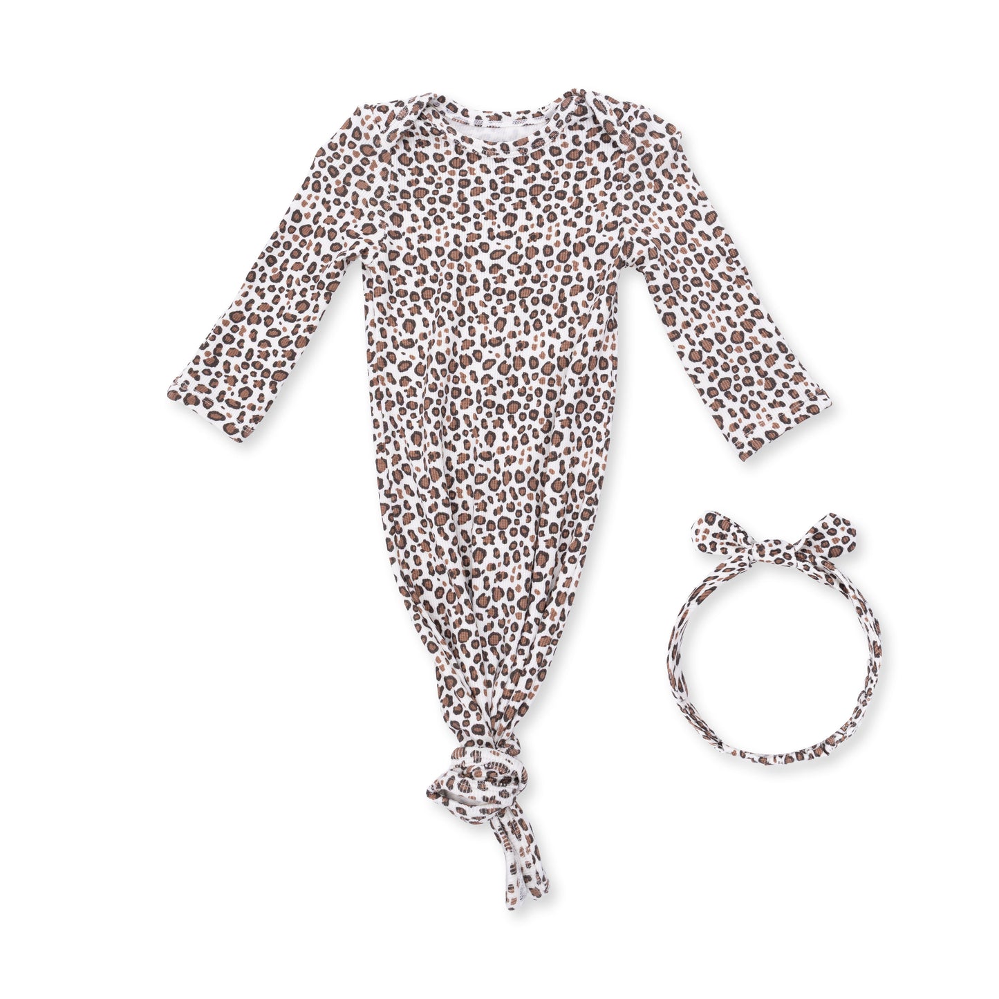 Leopard Rib - Knotted Gown and Knot Headband