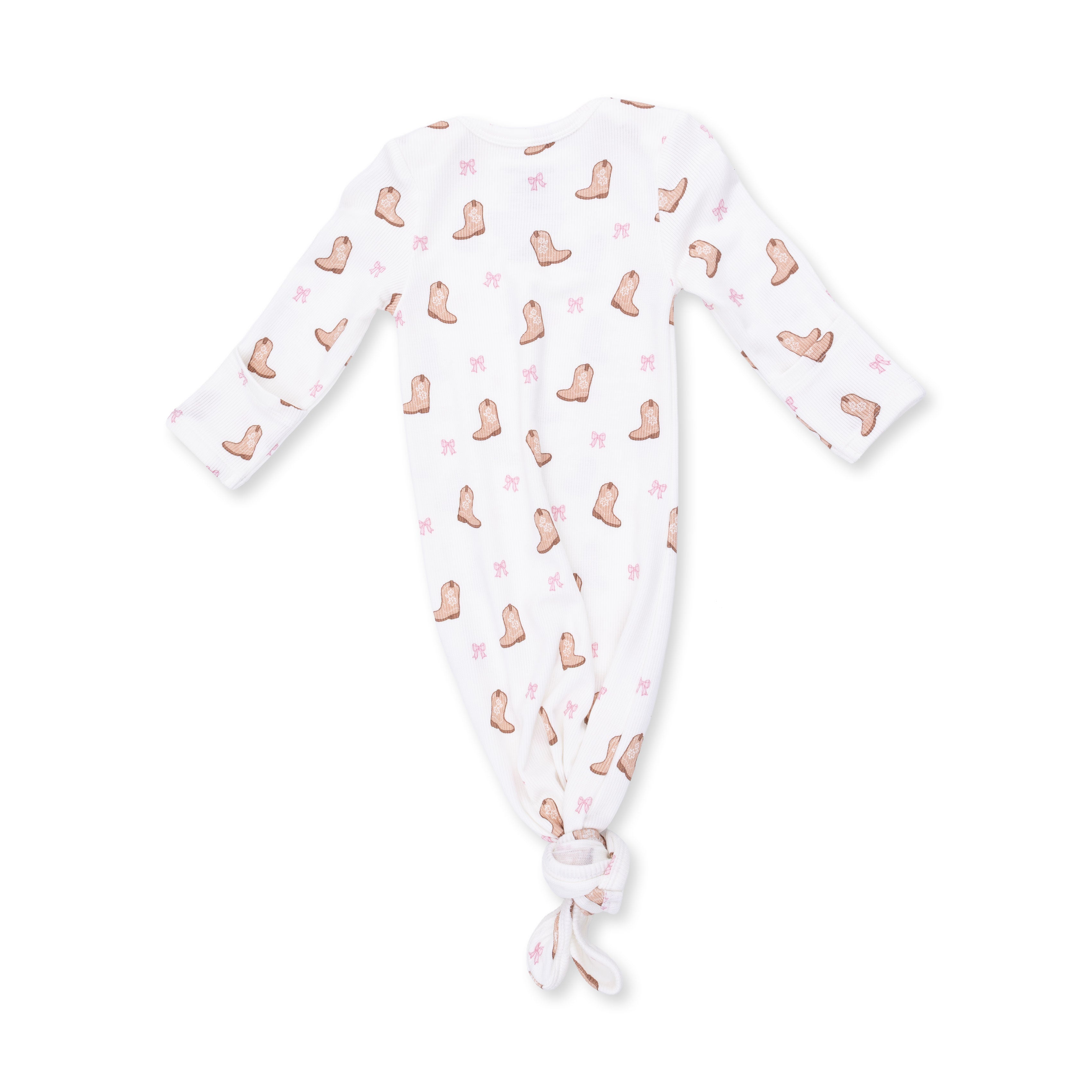 Mini Cowgirl Boots - Knotted Gown and Knot Headband