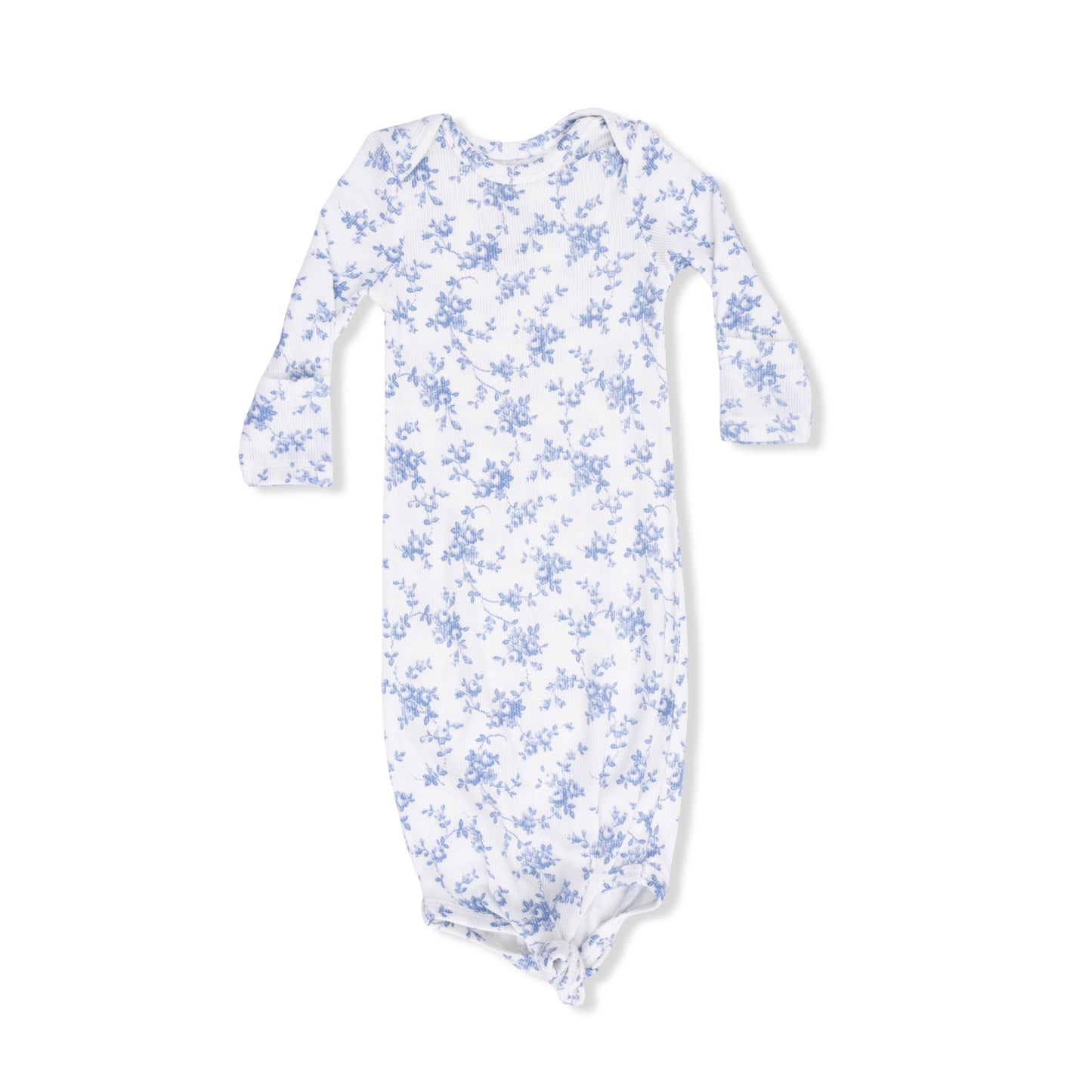 Baby Blue Vines Floral - Knotted Gown and Headband-Angel Dear