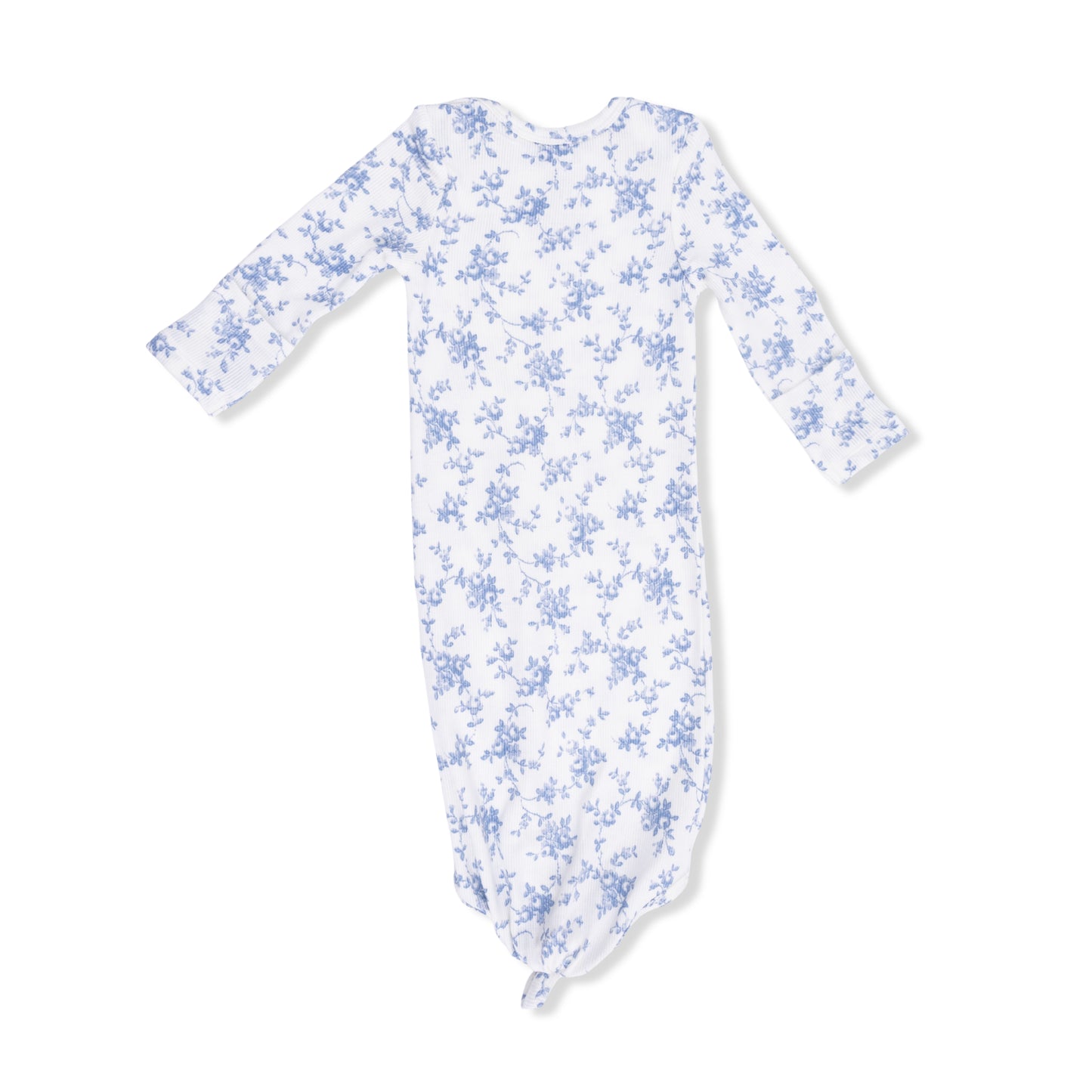 Baby Blue Vines Floral - Knotted Gown and Headband-Angel Dear