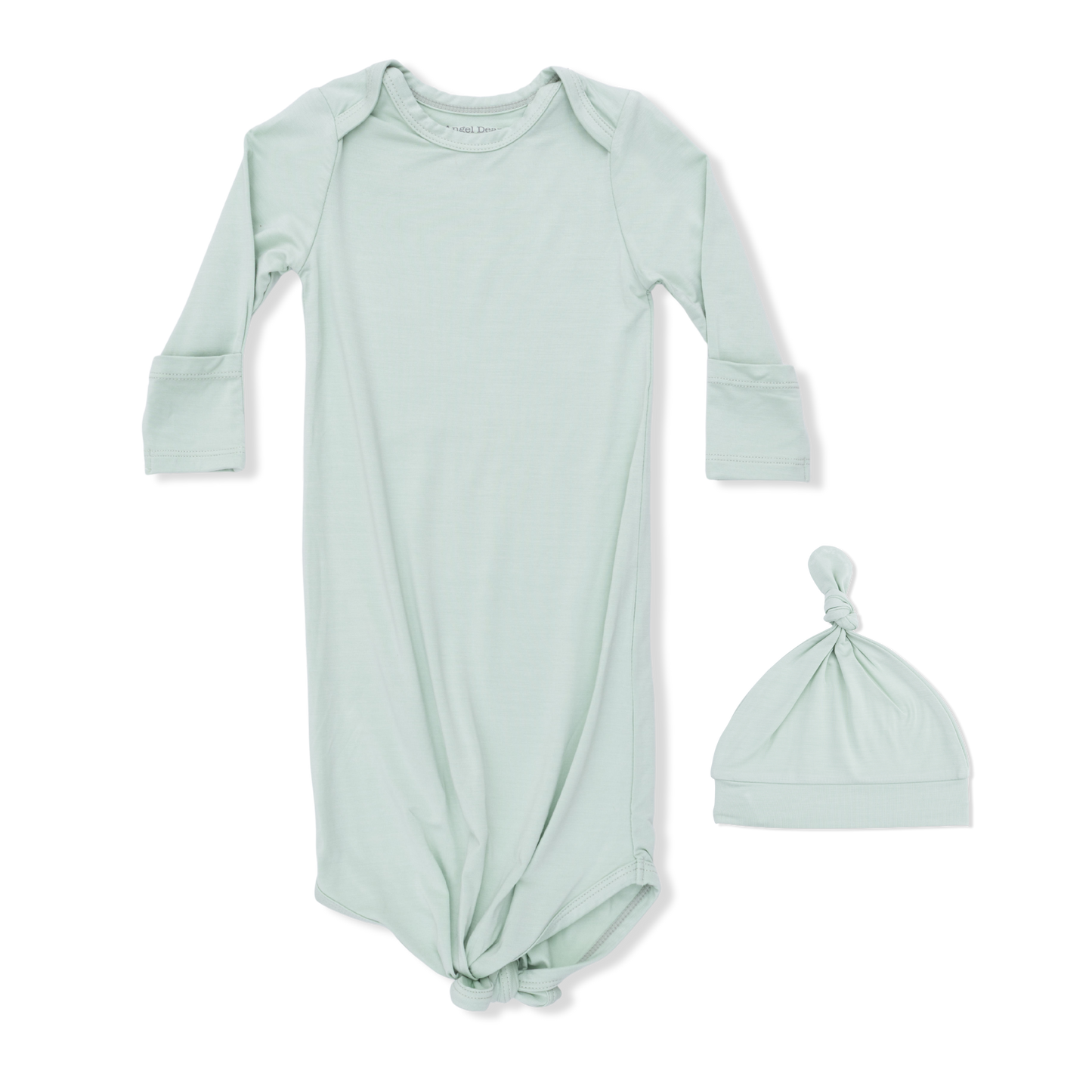 Solid Cameo Green - Knotted Gown and Hat-Angel Dear