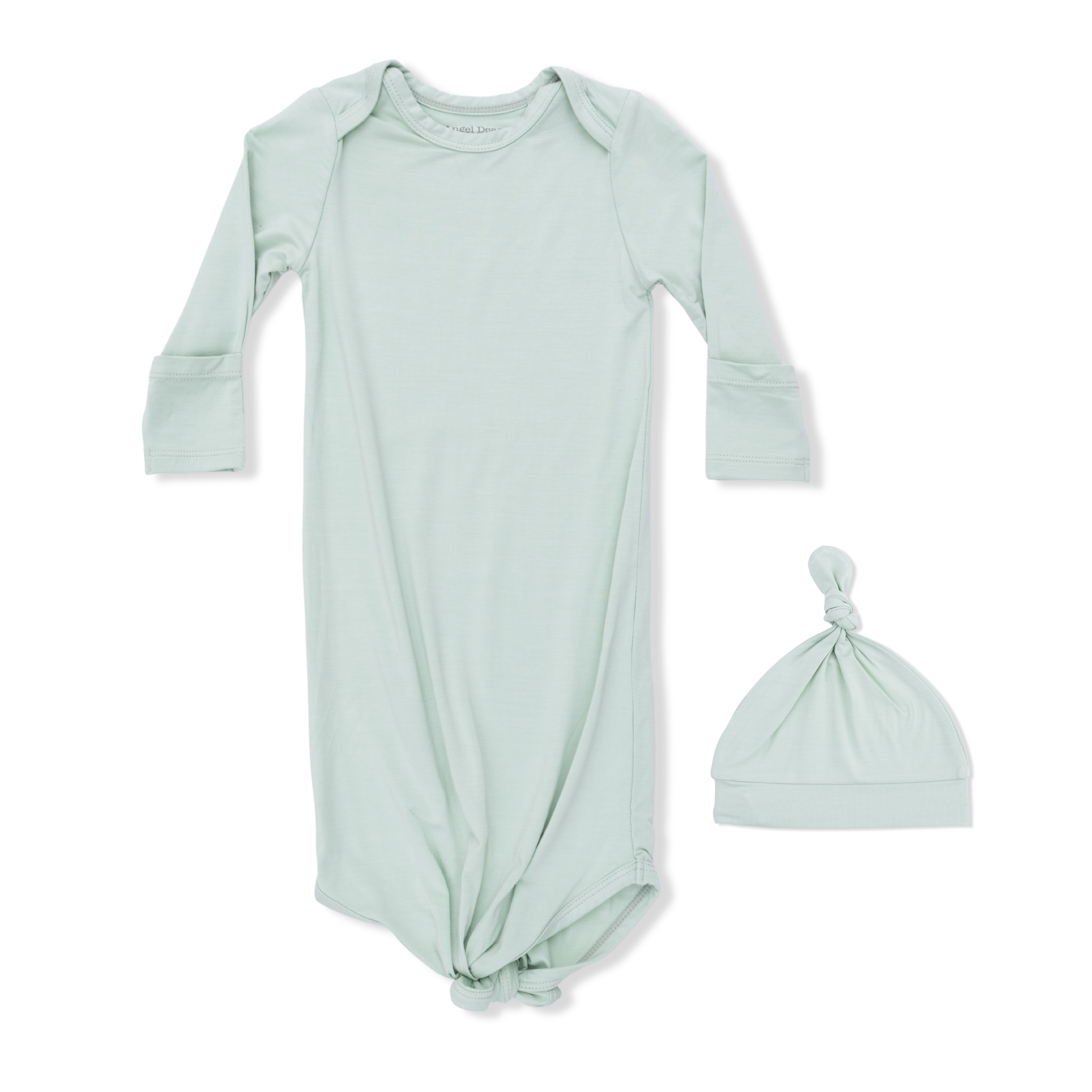 Solid Cameo Green - Knotted Gown and Hat-Angel Dear