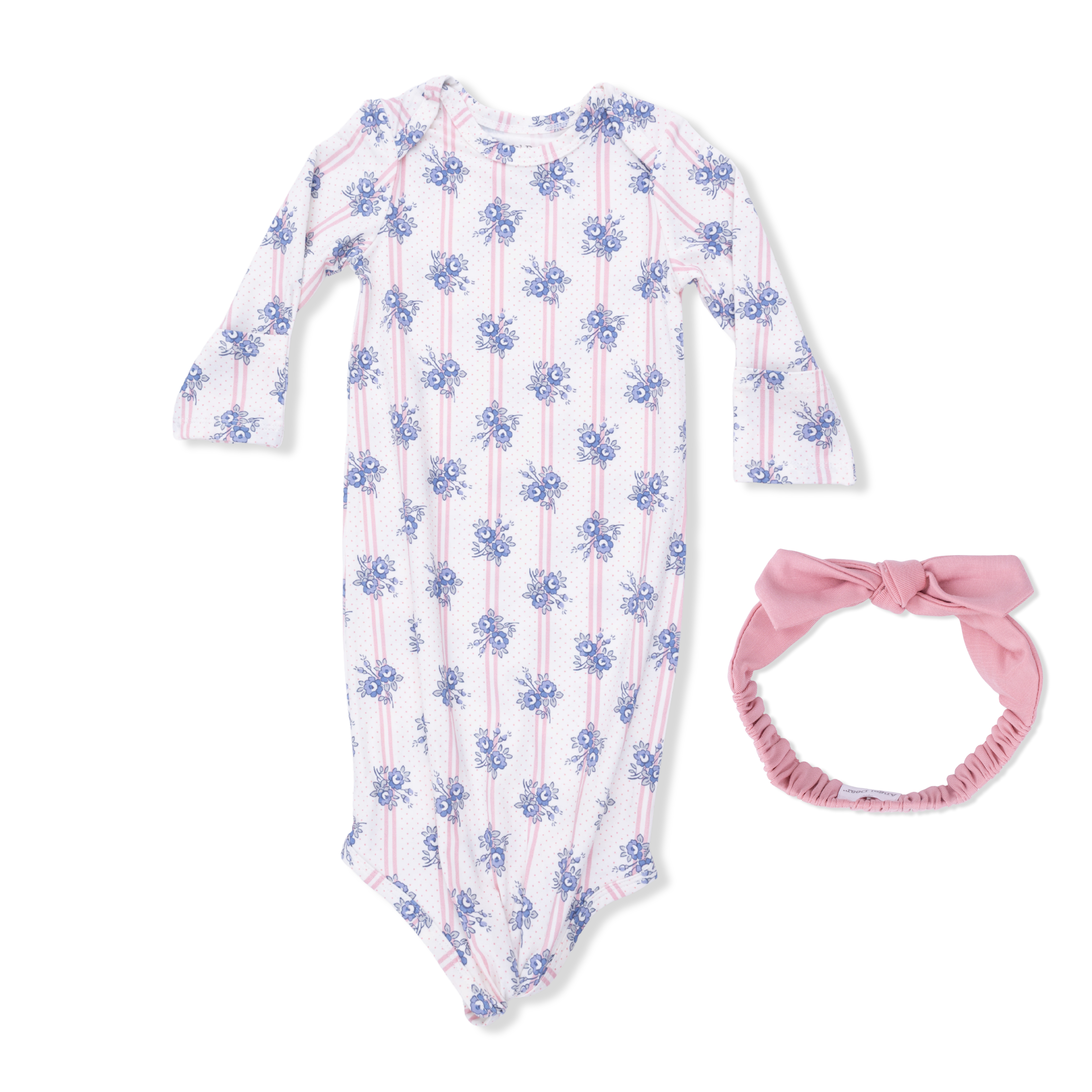 Stripe Dot Roses - Knotted Gown and Headband-Angel Dear