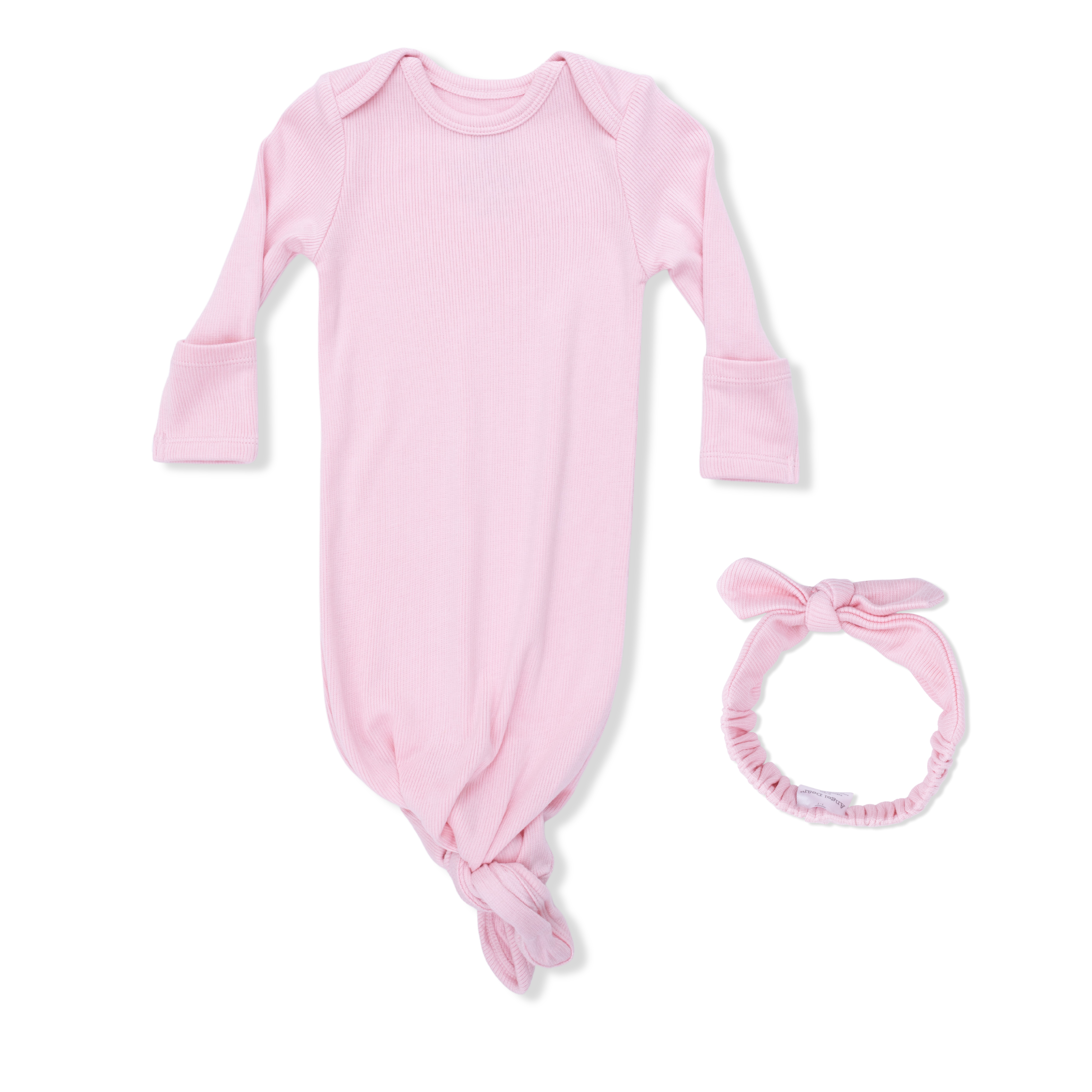 Solid Romance Rose Rib - Knotted Gown and Headband-Angel Dear