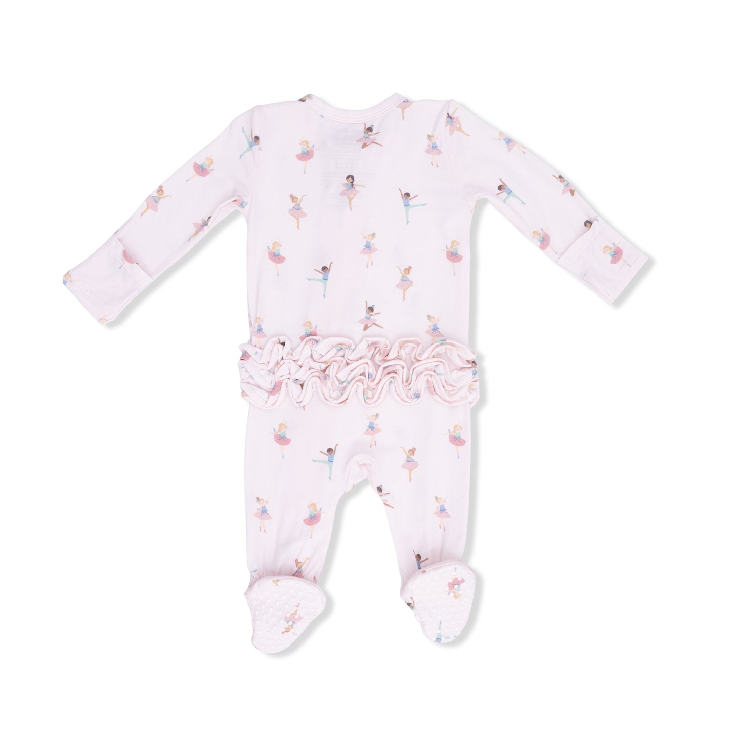 Petite Ballet  - 2 Way Ruffle Front Zipper Footie-Angel Dear