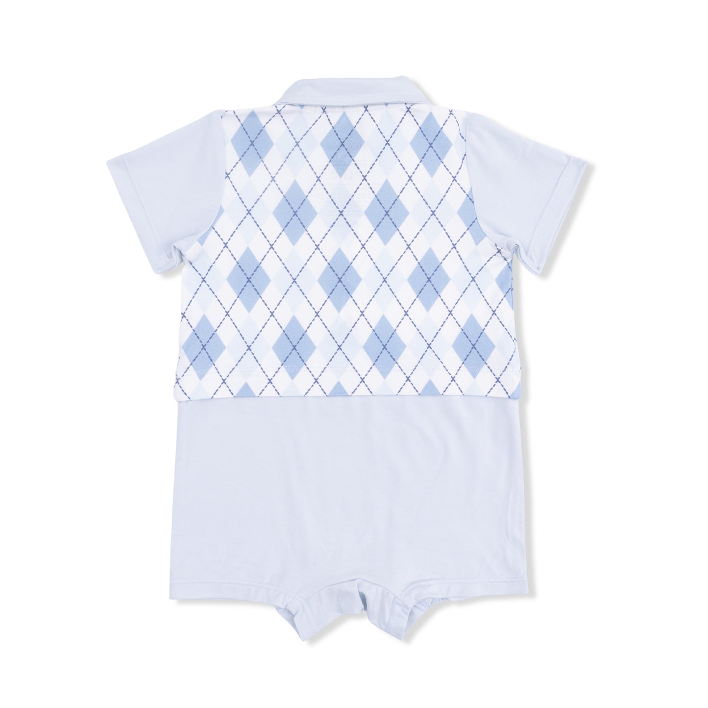 Blue Argyle - Short Playsuit-Angel Dear
