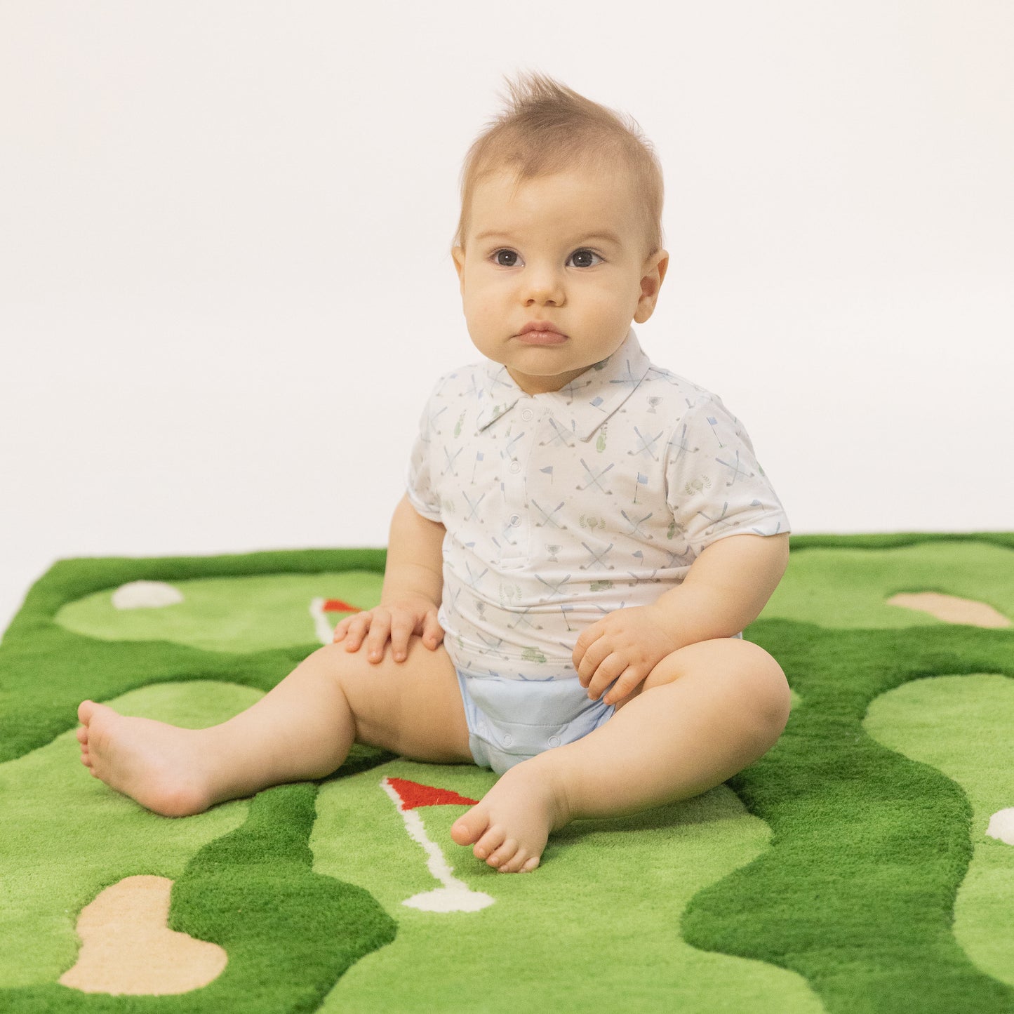 Golf Trellis Blue - Short Playsuit-Angel Dear