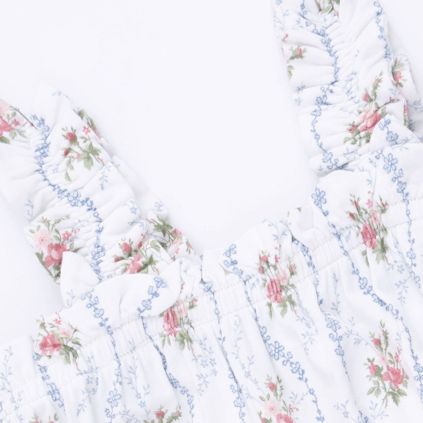 Heirloom Rose Stripe - Ruffly Strap Overall