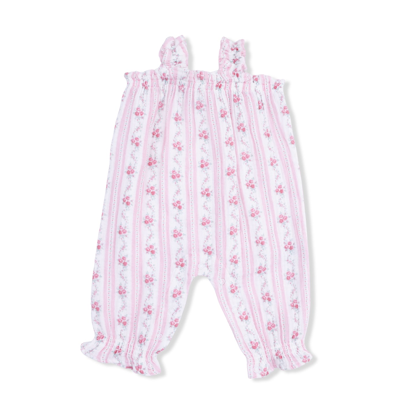 Winding Roses Stripe - Ruffly Strap Overall & Headband