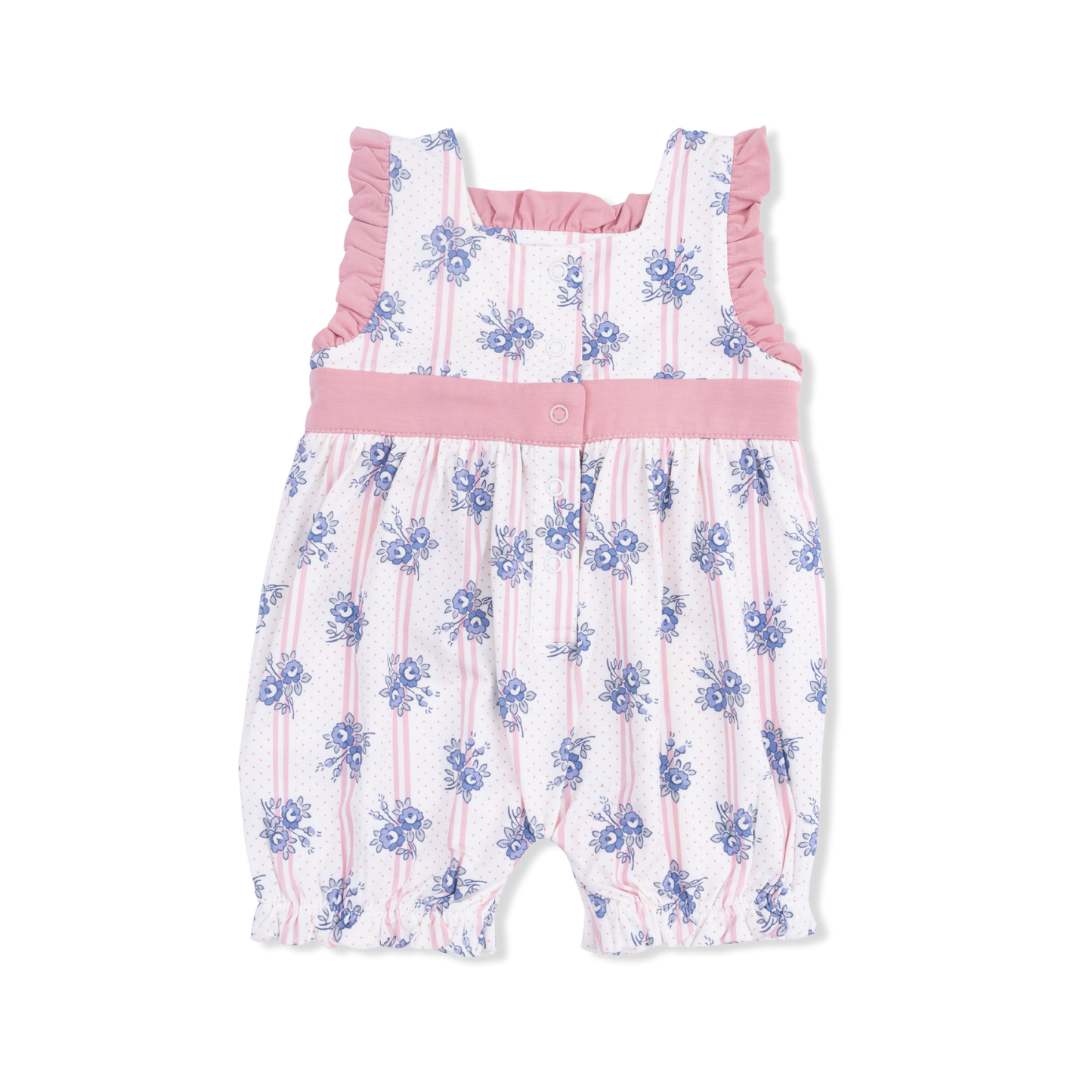 Stripe Dot Roses - Bow Playsuit-Angel Dear