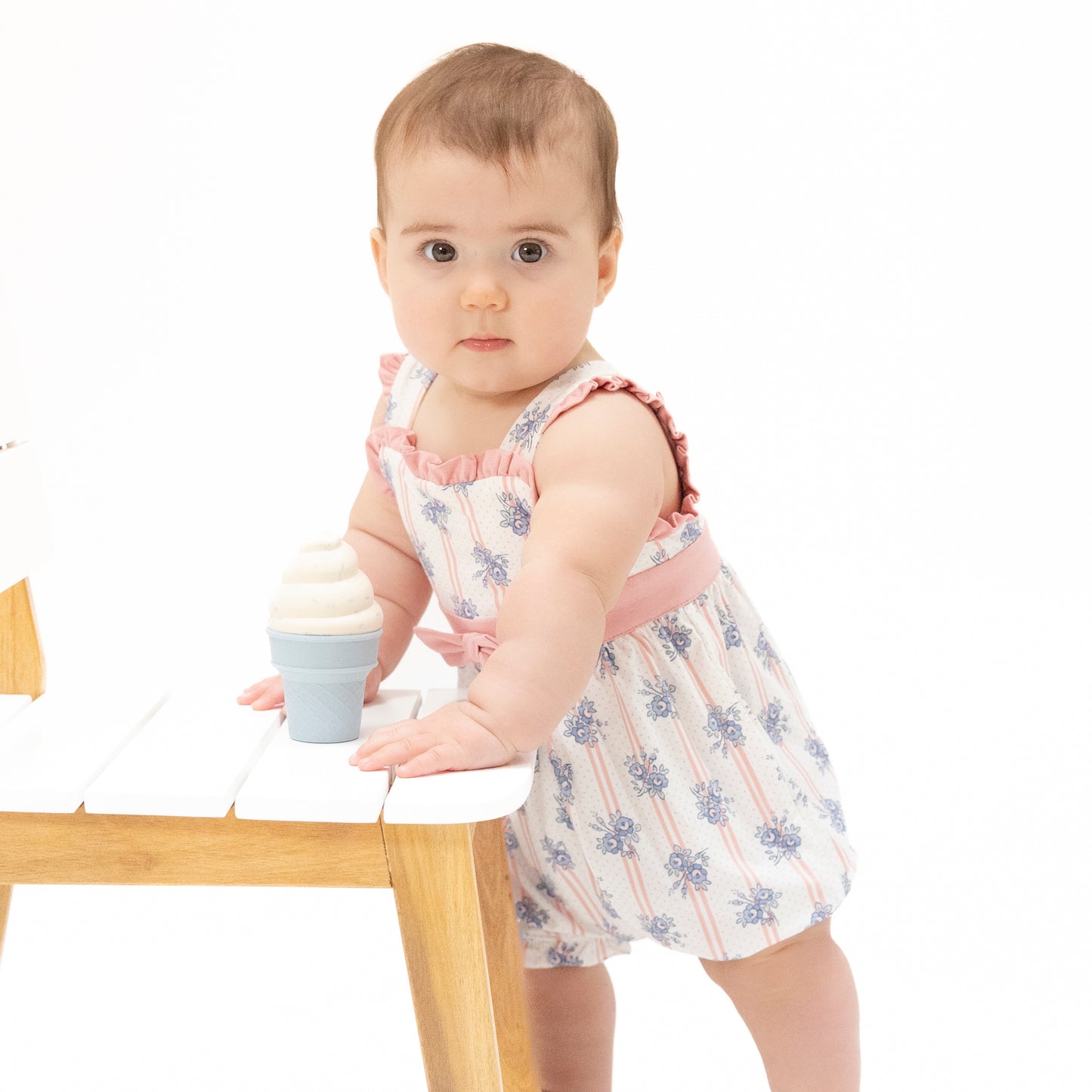Stripe Dot Roses - Bow Playsuit-Angel Dear