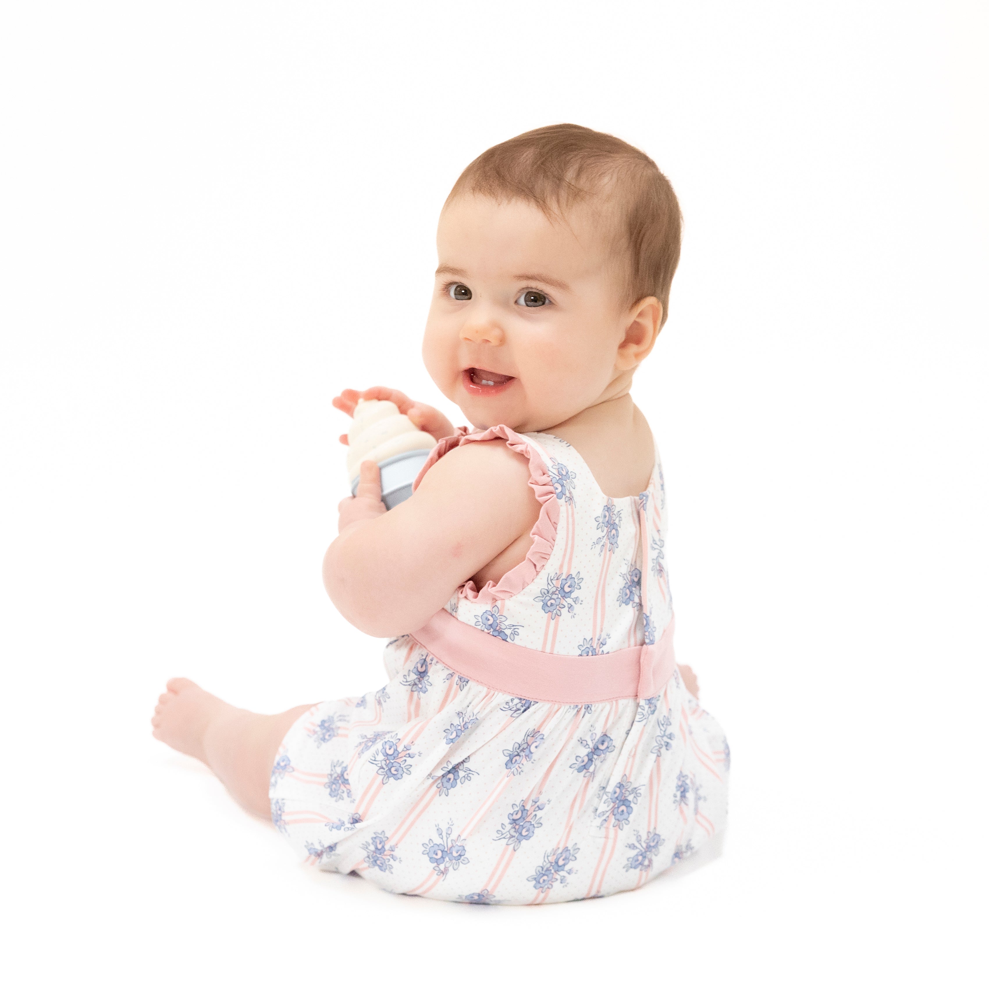 Stripe Dot Roses - Bow Playsuit-Angel Dear