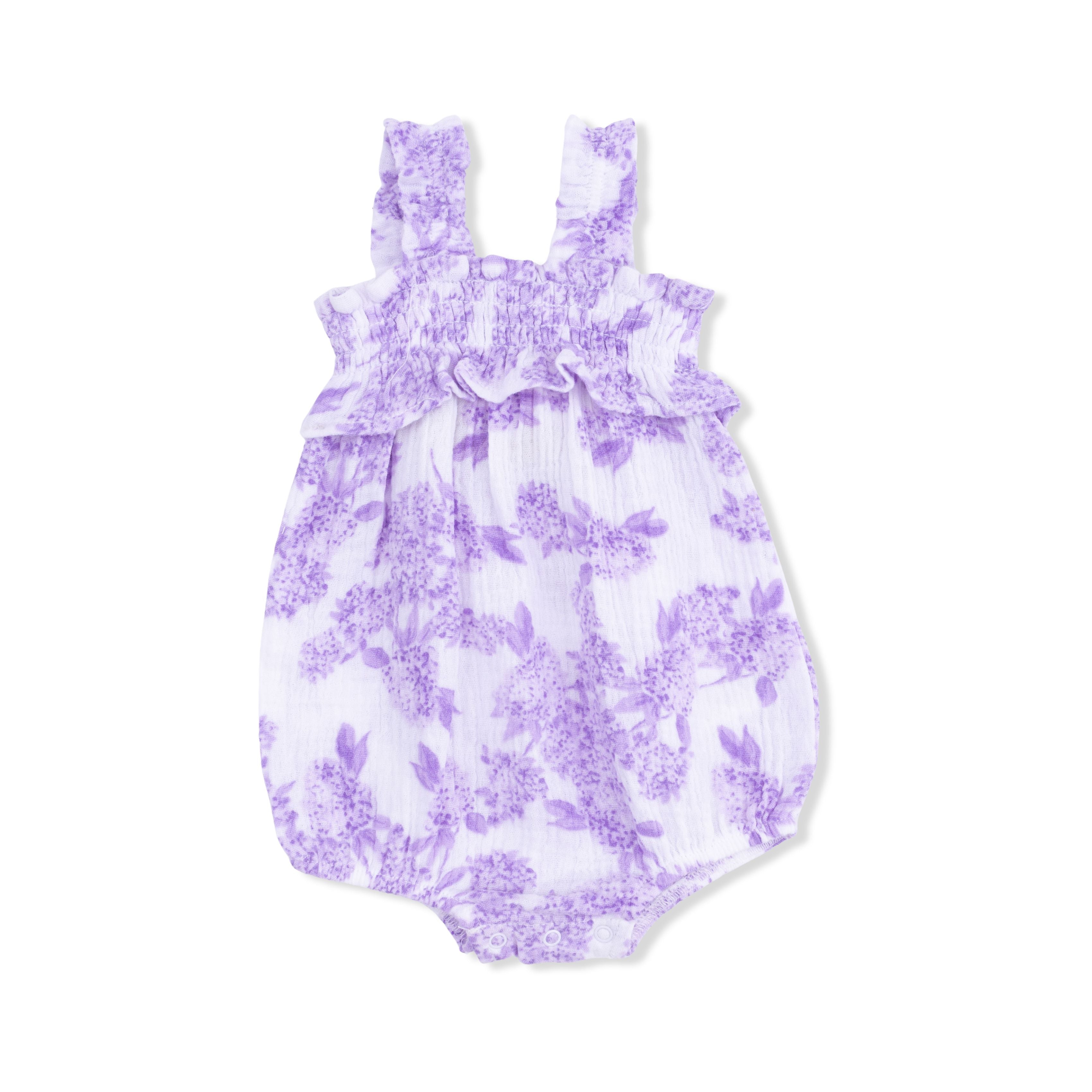 Lilac Floral - Ruffly Strap Bubble – Angel Dear