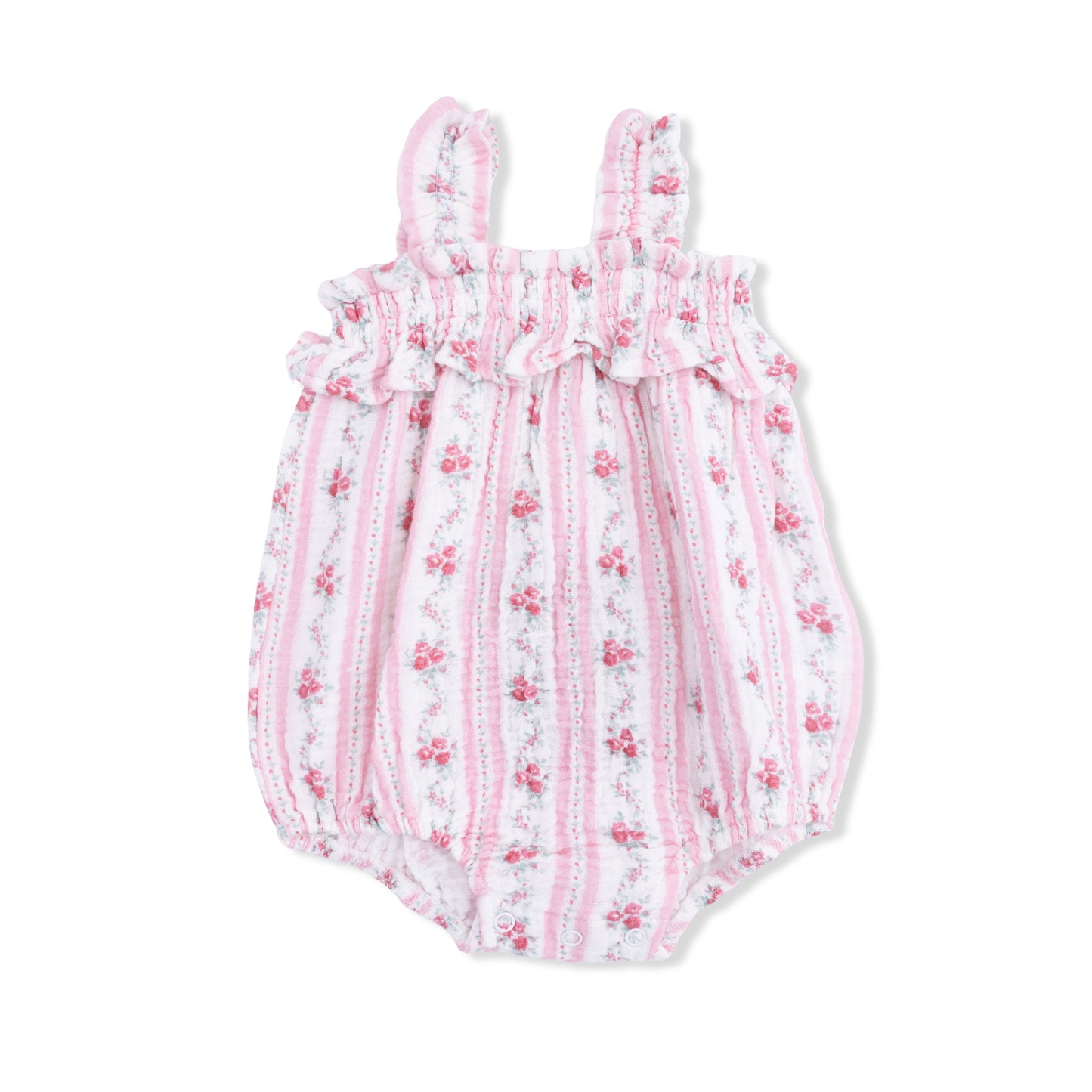 Winding Roses Stripe - Ruffly Strap Bubble-Angel Dear
