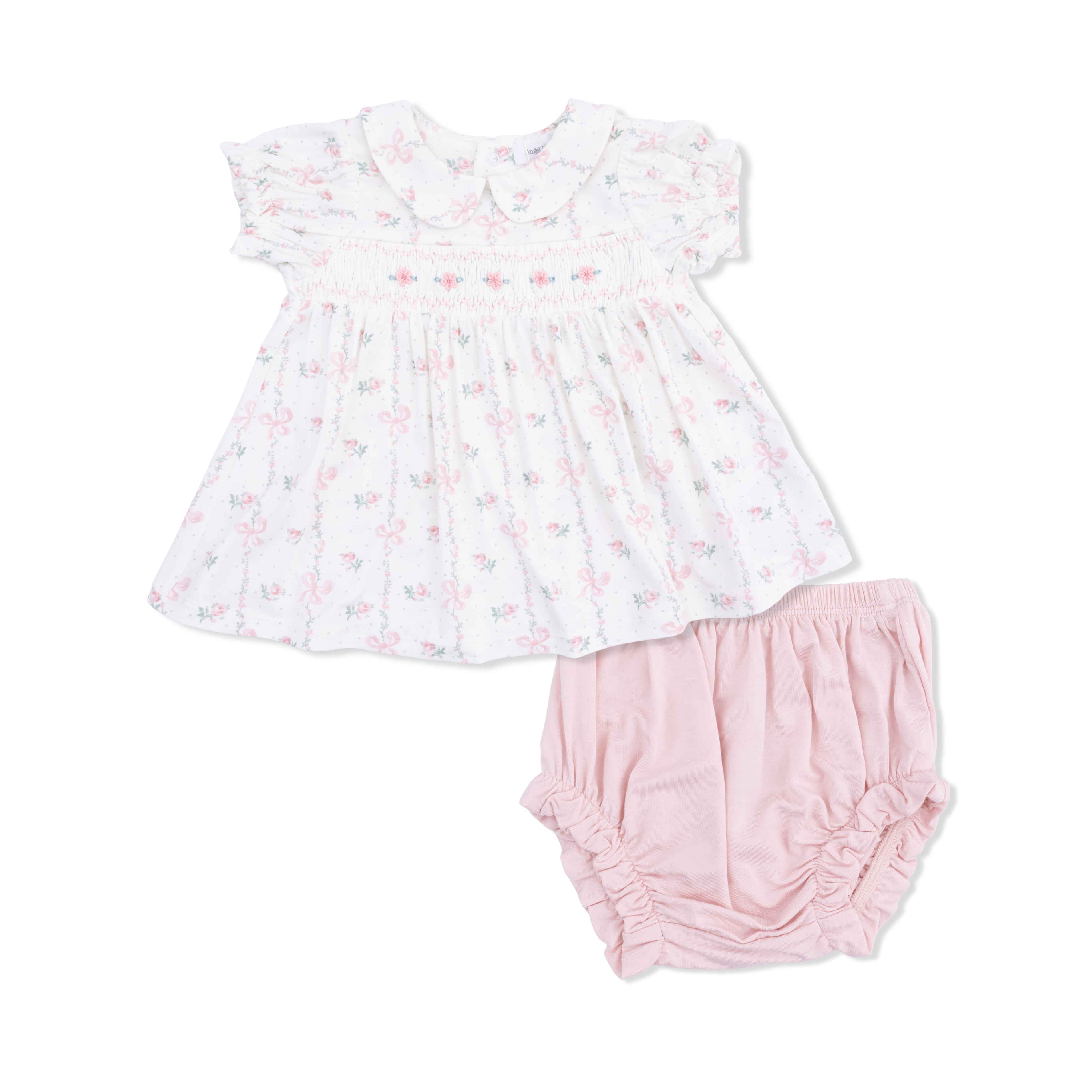 Dainty Buds and Bows - Smocked Dress Set-Angel Dear