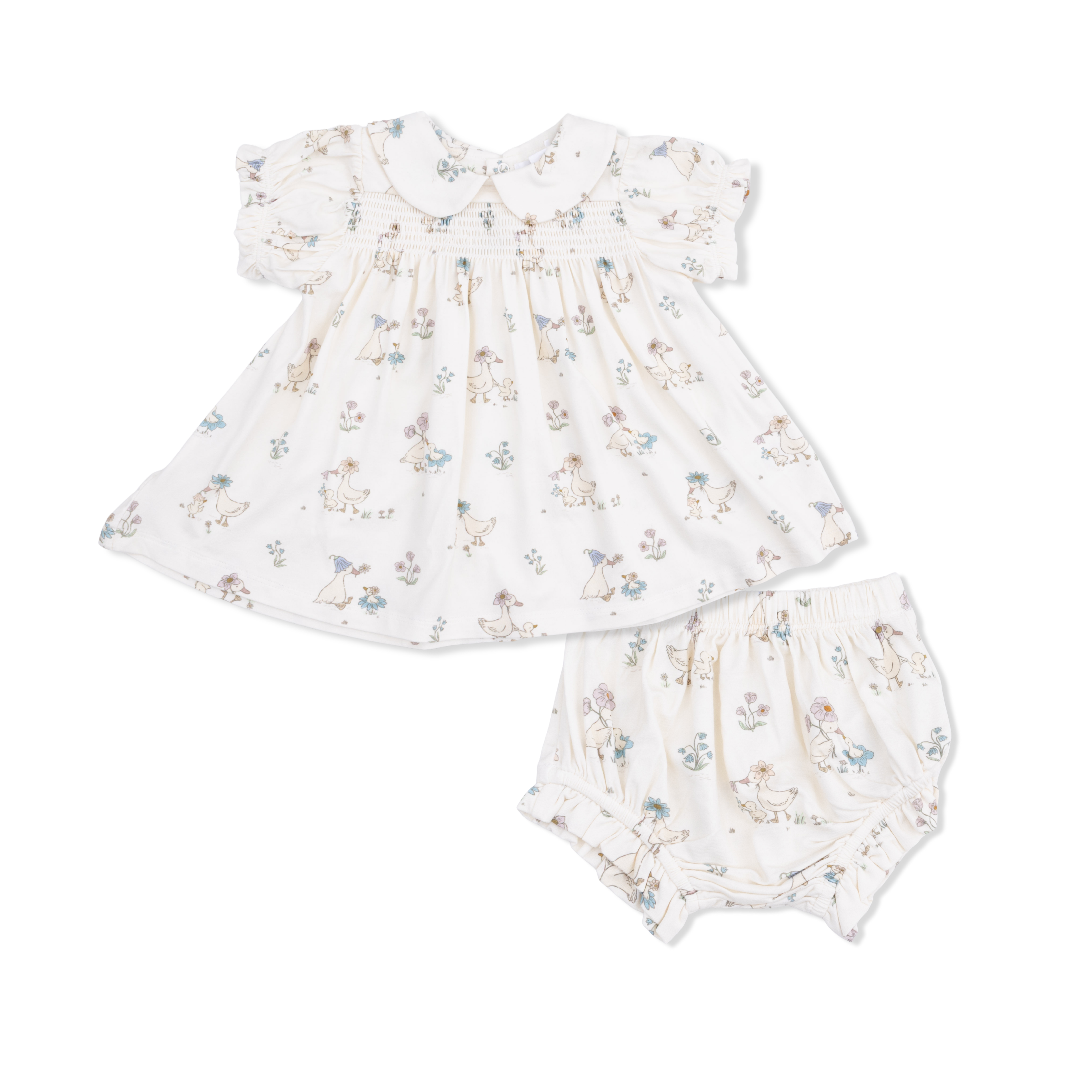 Flower Ducklings - Smocked Dress Set-Angel Dear
