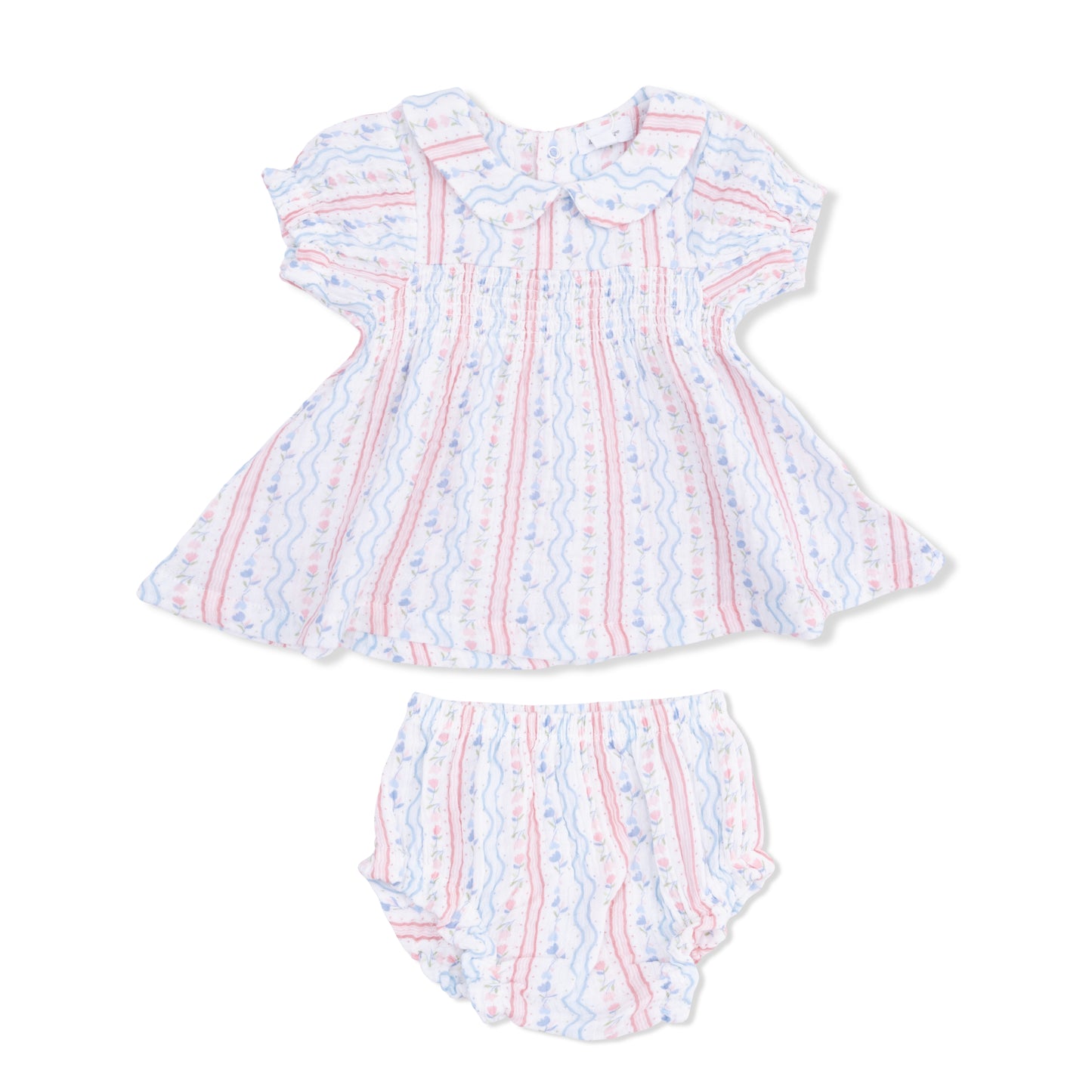 Tulip Stripe - Smocked Dress Set-Angel Dear