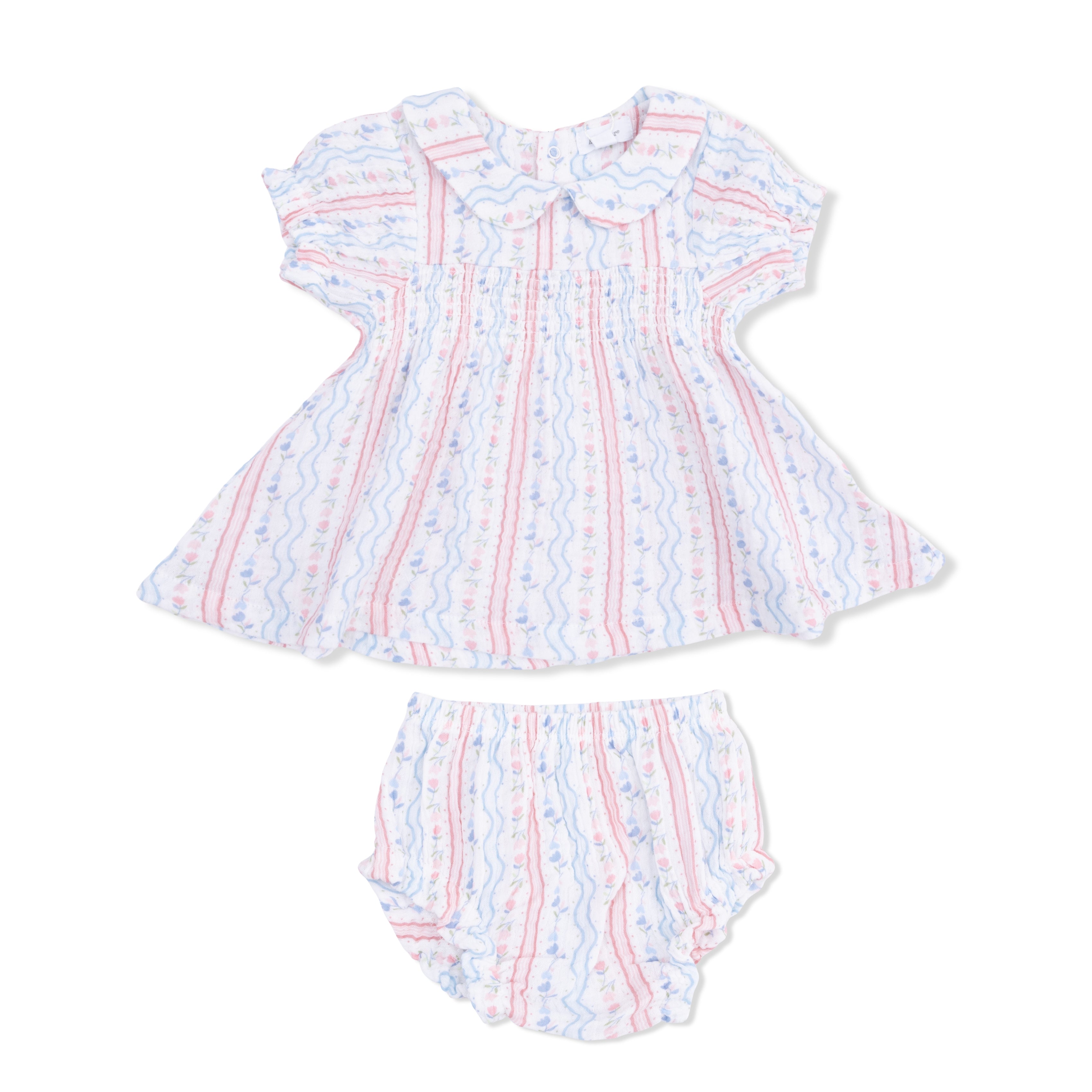 Tulip Stripe - Smocked Dress Set-Angel Dear