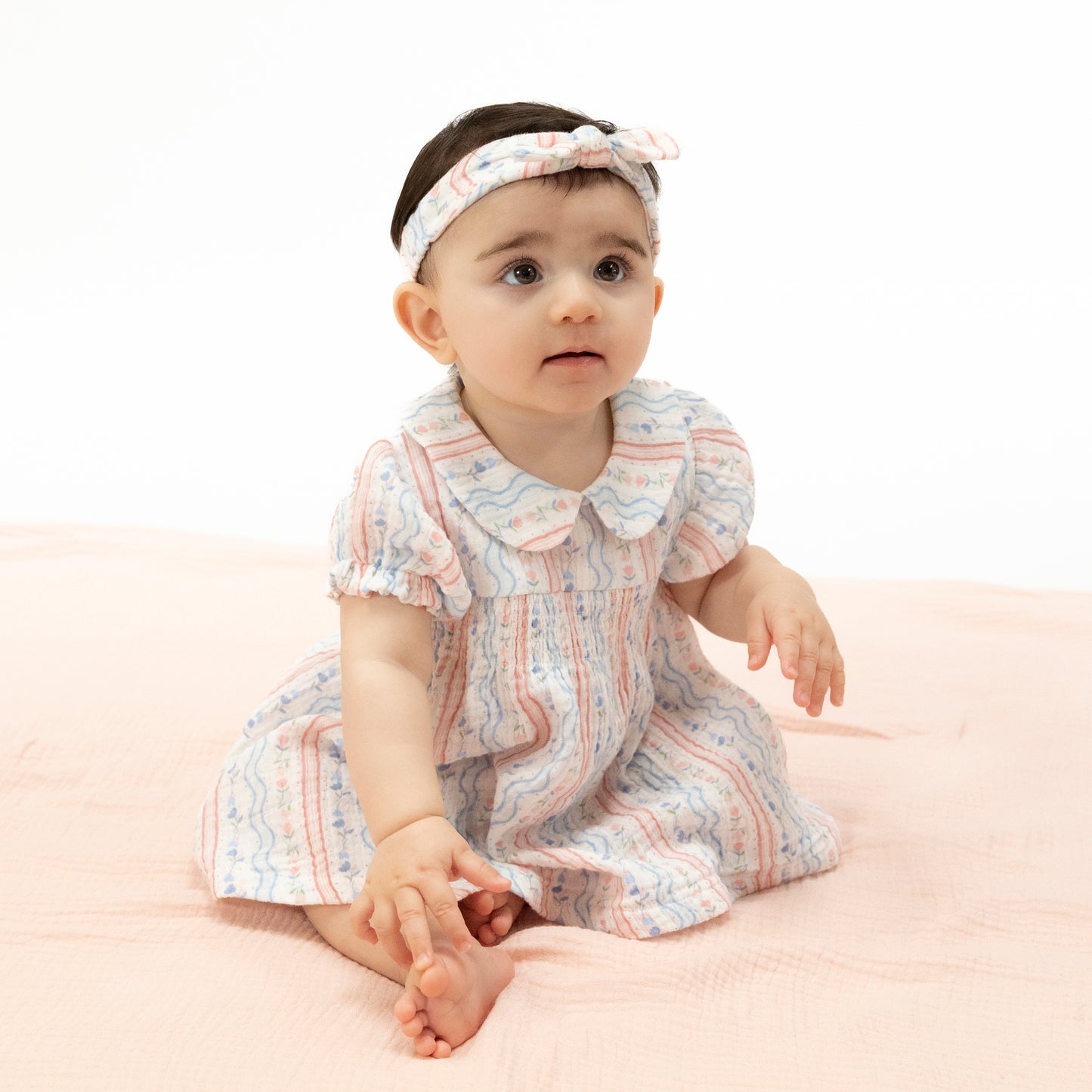 Tulip Stripe - Smocked Dress Set-Angel Dear