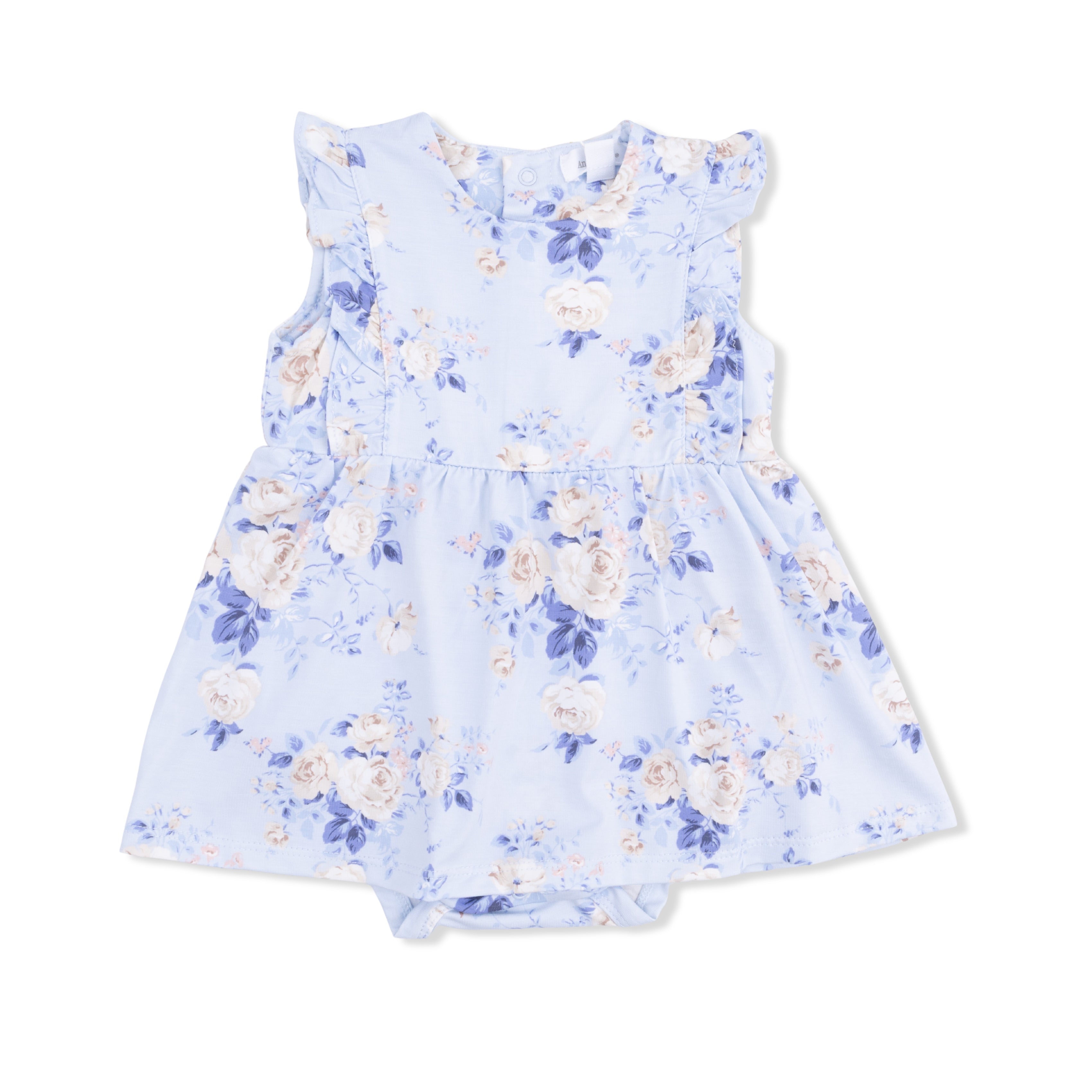 Ashley Rose Floral - Ruffle Bodysuit Dress-Angel Dear