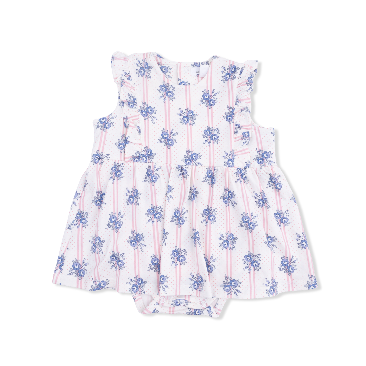 Stripe Dot Roses - Ruffle Bodysuit Dress-Angel Dear