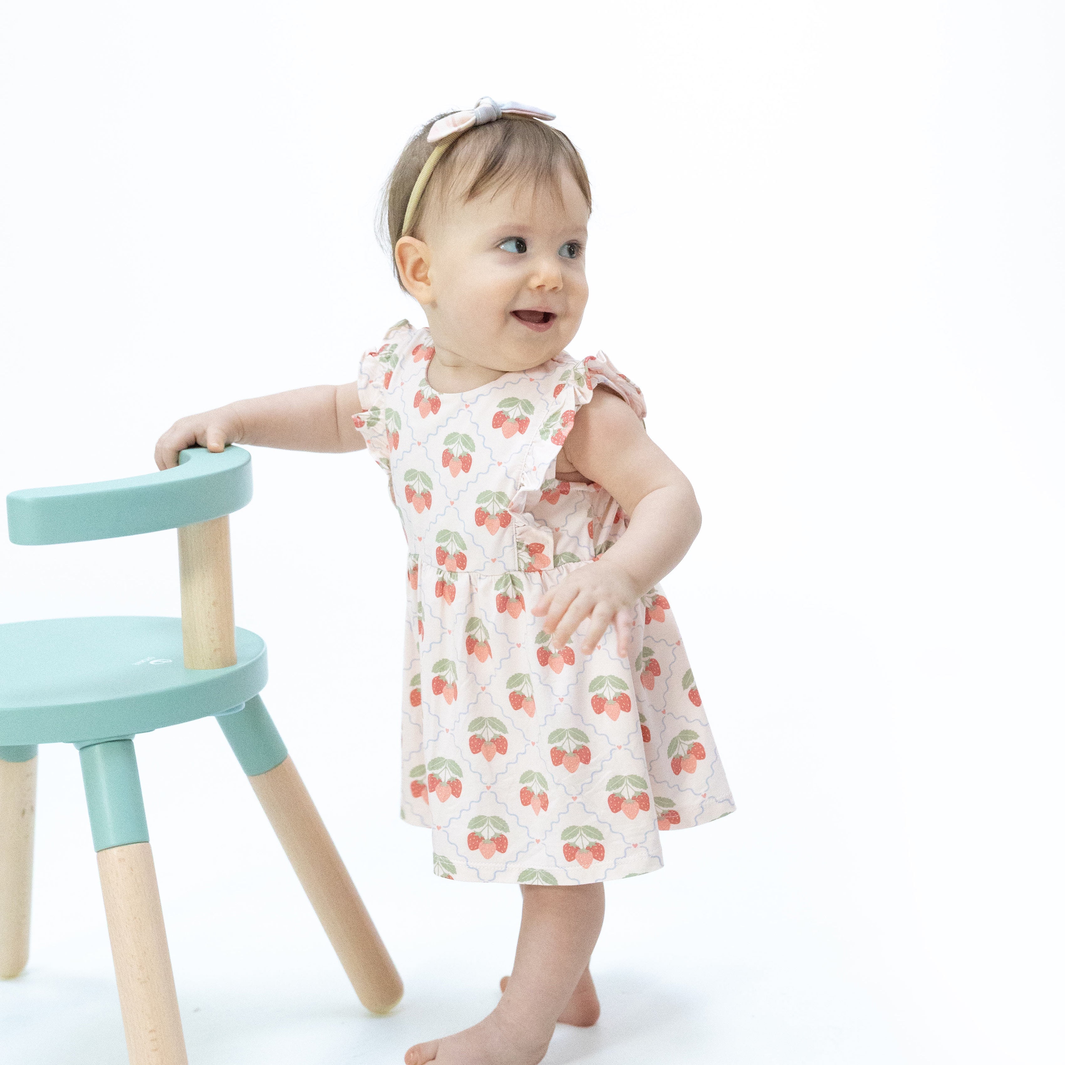 Sweet Strawberries - Ruffle Bodysuit Dress-Angel Dear