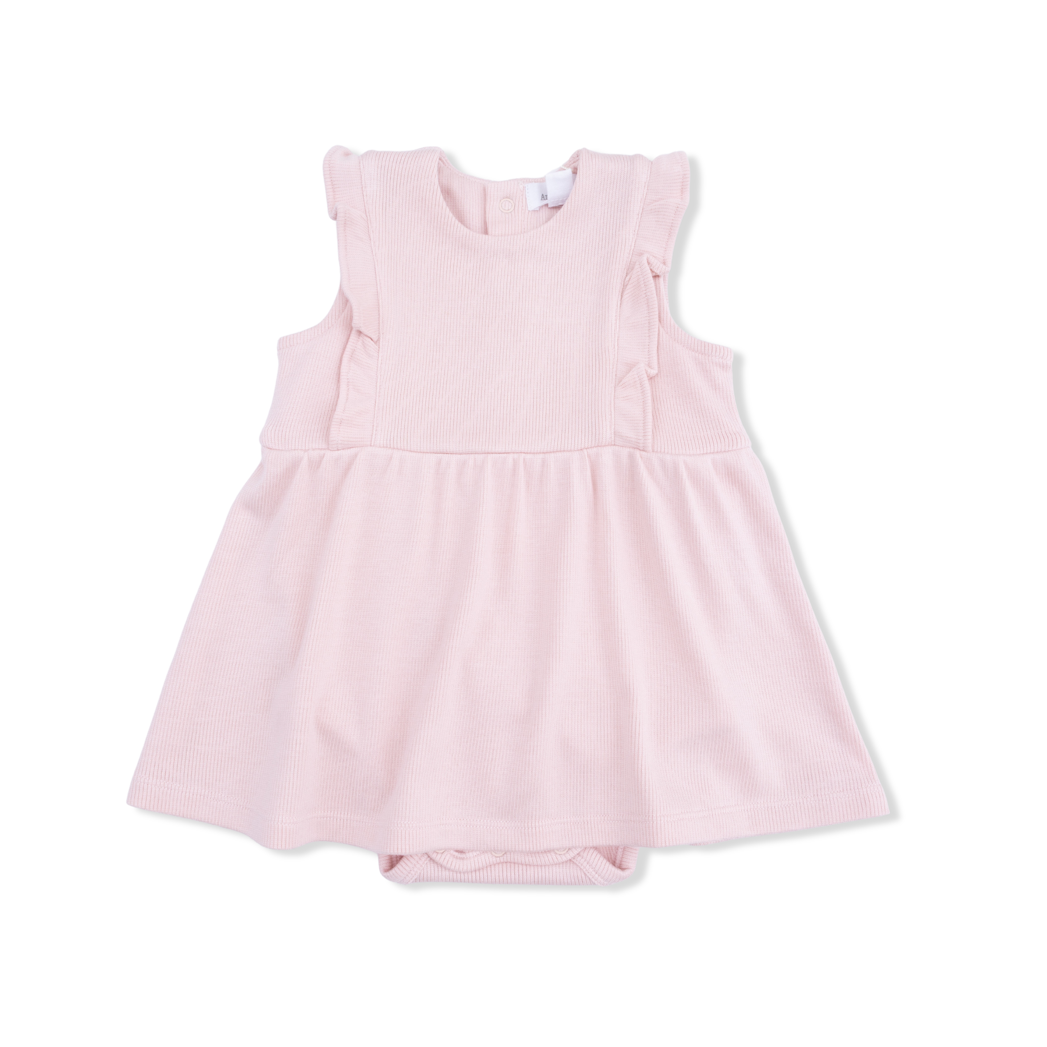 Solid Veiled Pink - Ruffle Bodysuit Dress-Angel Dear