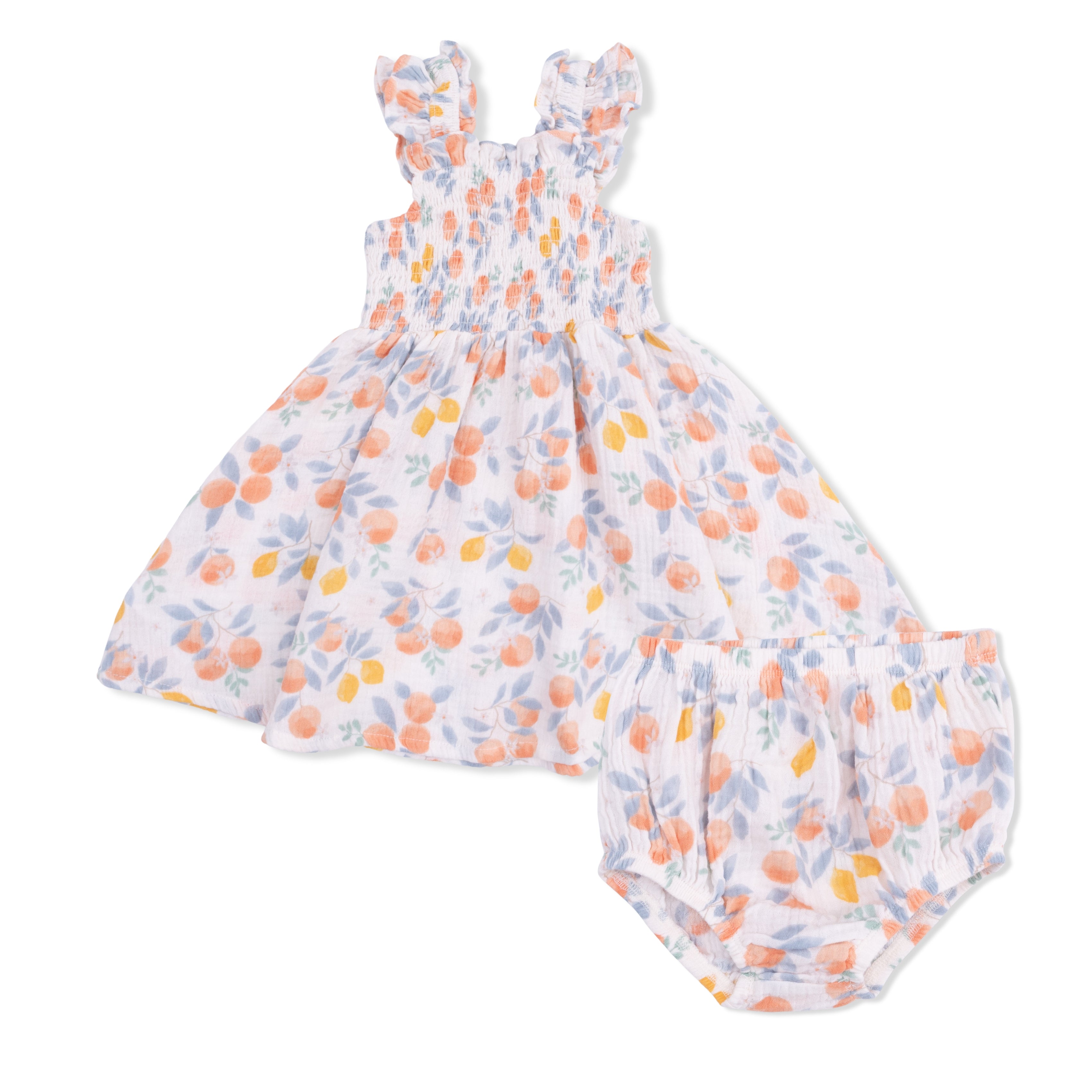 Citrus Floral - Smocked Sundress with Bloomer