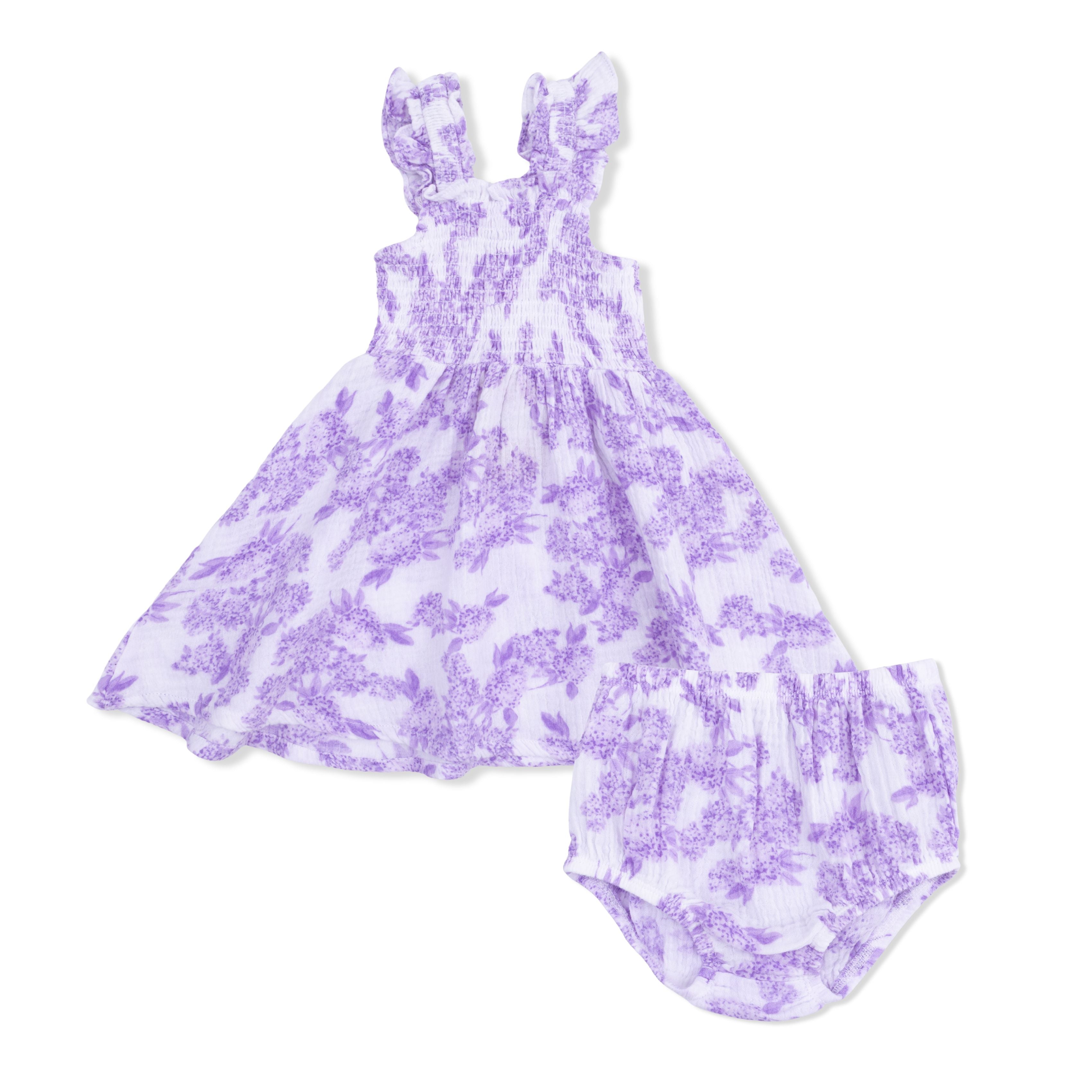 Lilac Floral - Smocked Sundress with Bloomer