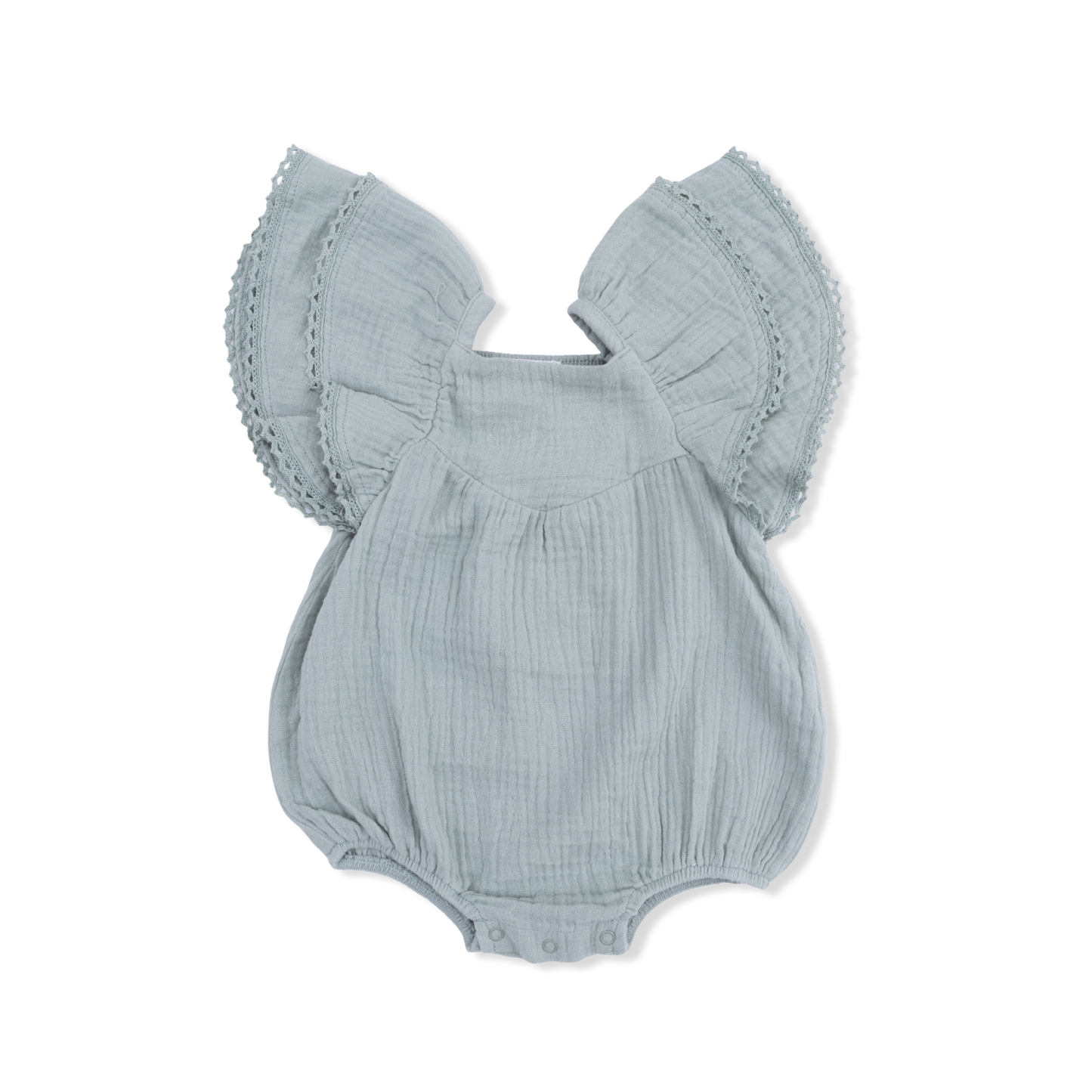 Solid Muslin Jadeite - V-Neck Bubble-Angel Dear