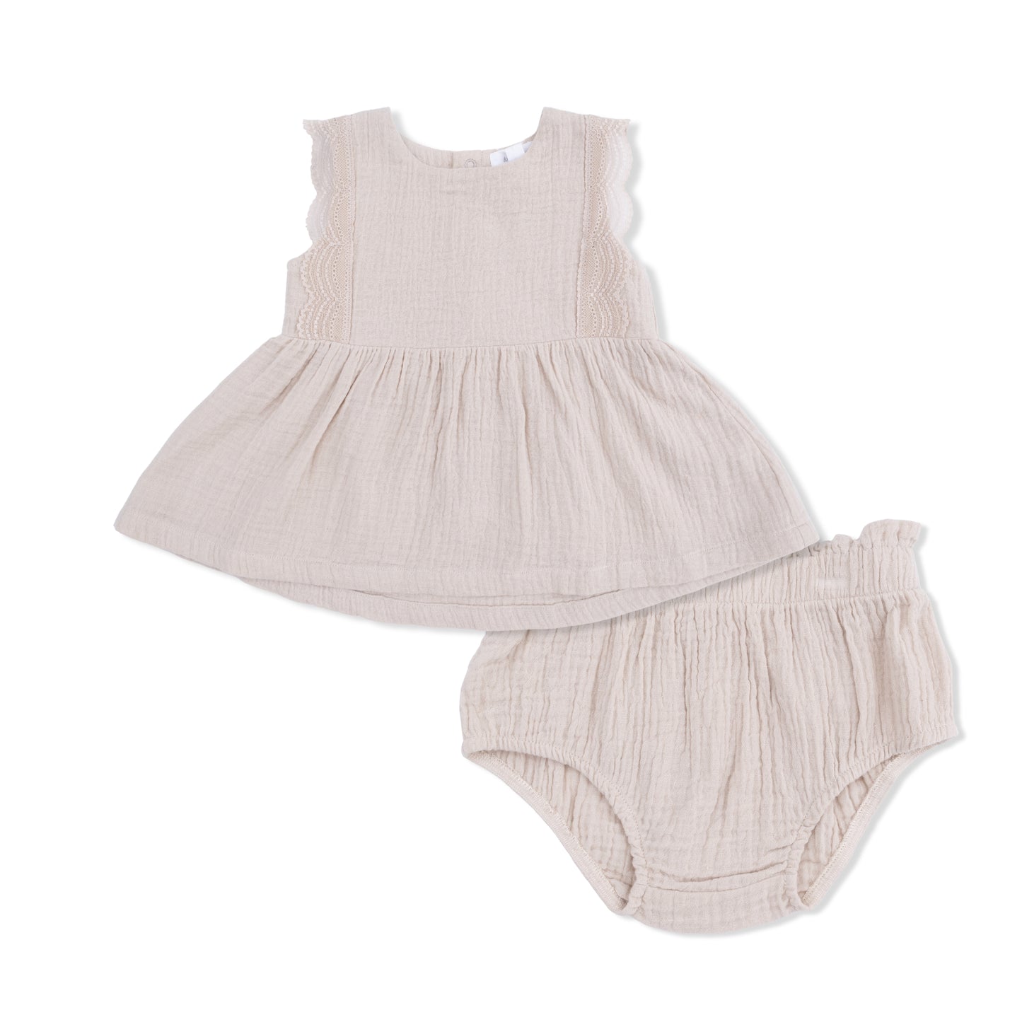 Solid Muslin French Oak - Babydoll Top with Mod Bloomer-Angel Dear