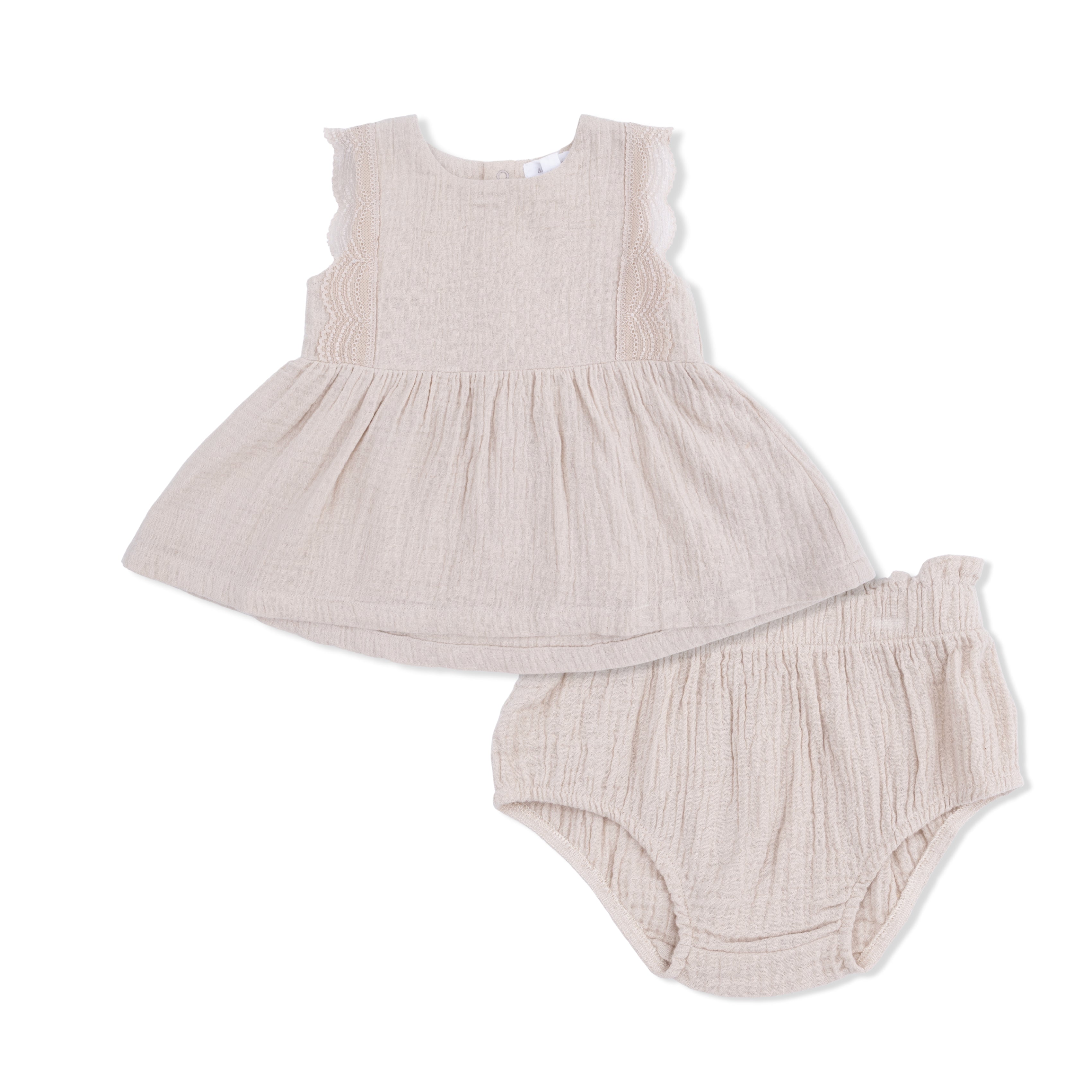 Solid Muslin French Oak - Babydoll Top with Mod Bloomer-Angel Dear