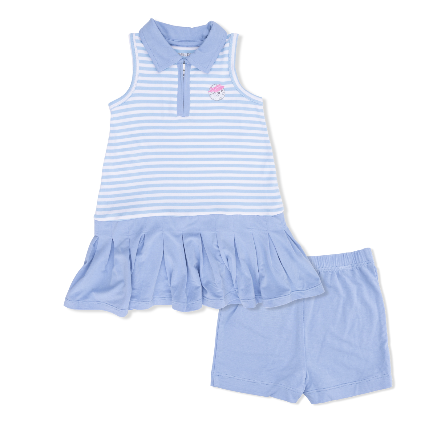 Striped Golf - Polo Tennis Dress with Cartwheel Short-Angel Dear