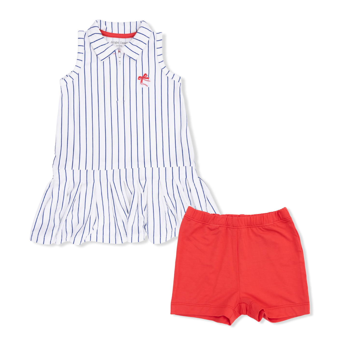 Baseball Stripe - Polo Dress with Cartwheel Short-Angel Dear