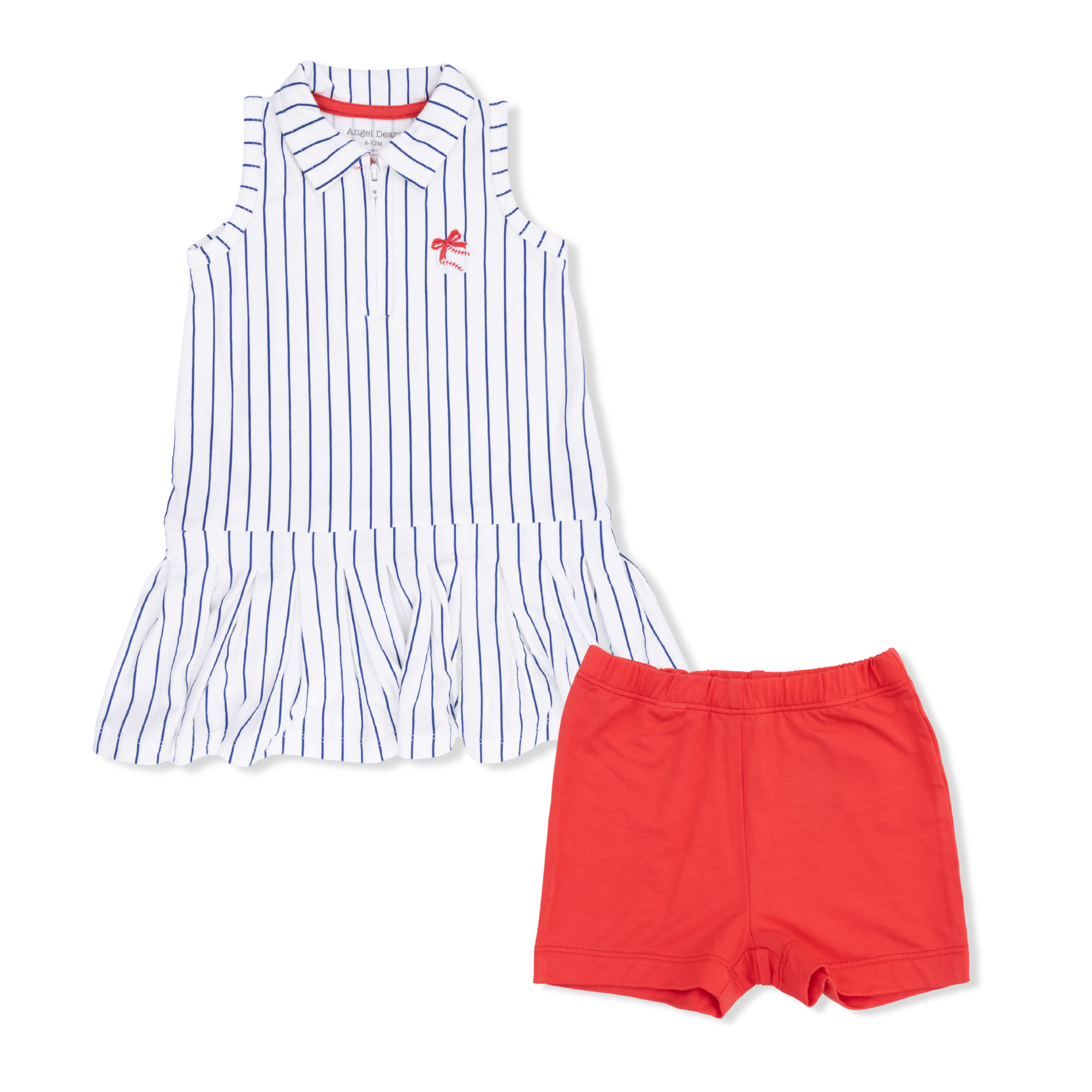 Baseball Stripe - Polo Dress with Cartwheel Short-Angel Dear