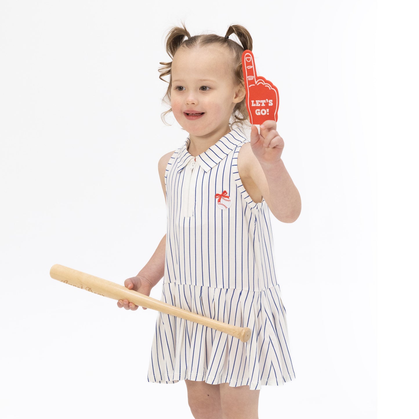 Baseball Stripe - Polo Dress with Cartwheel Short-Angel Dear