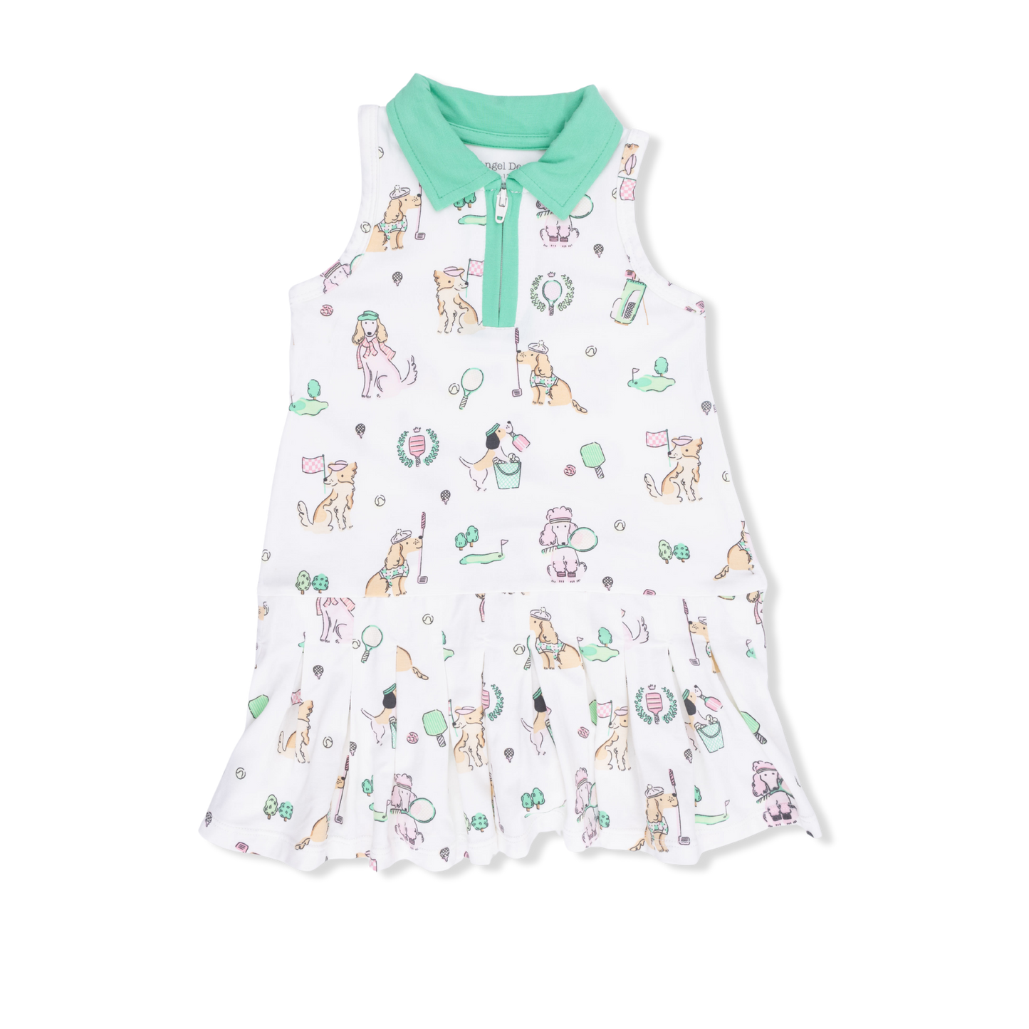 Country Club Dogs Pink - Polo Tennis Dress with Cartwheel Short-Angel Dear