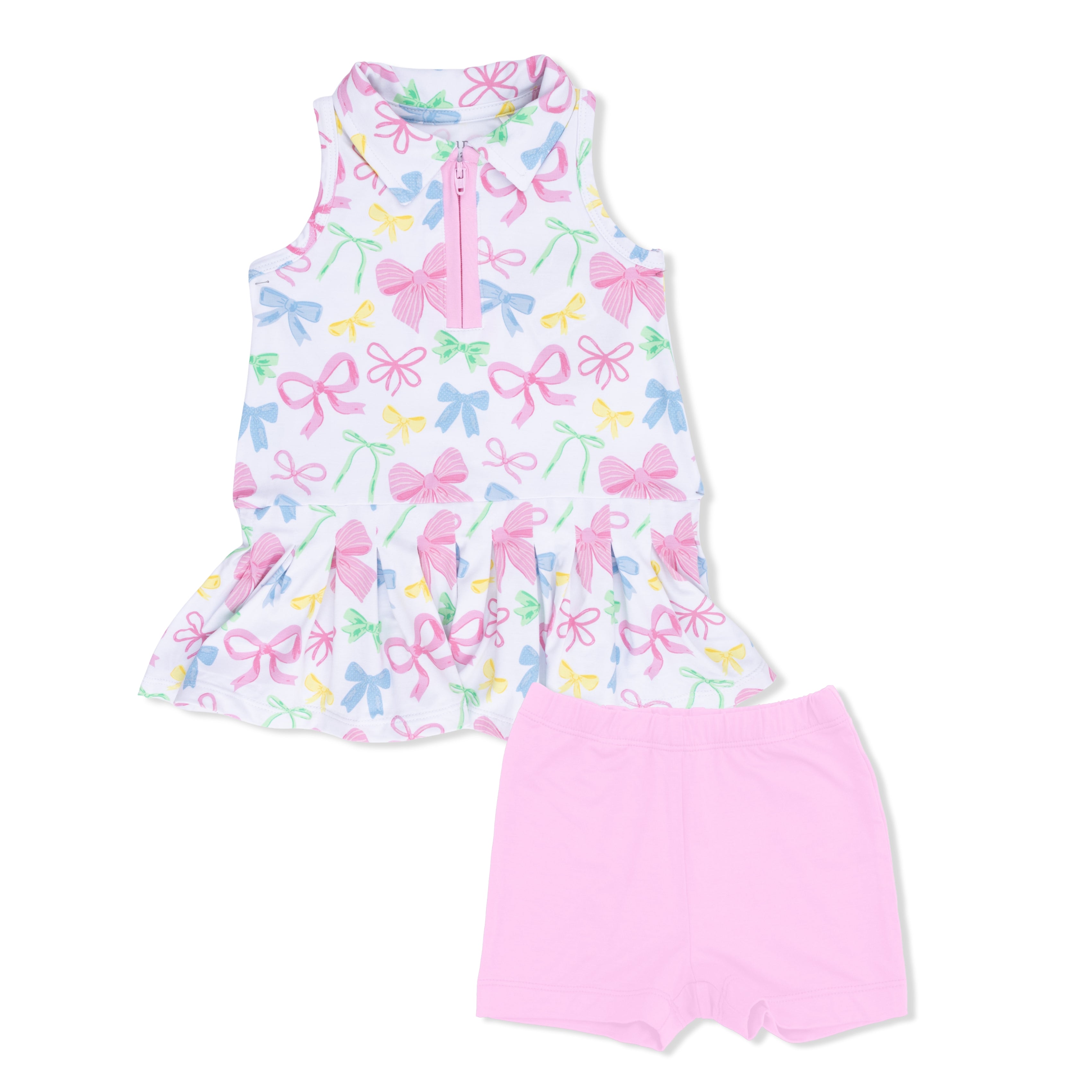 Sweet Bows - Polo Tennis Dress with Cartwheel Short-Angel Dear