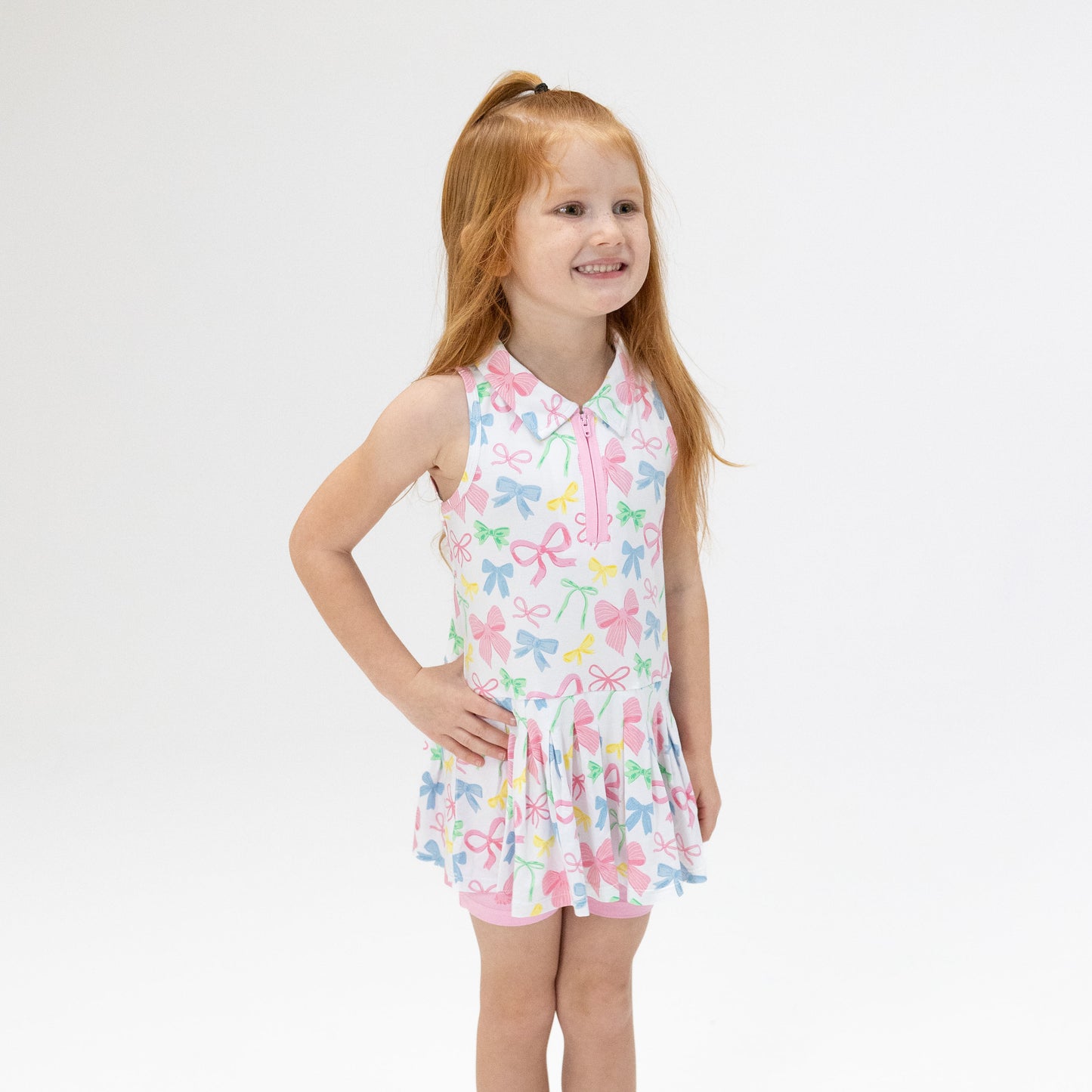 Sweet Bows - Polo Tennis Dress with Cartwheel Short-Angel Dear