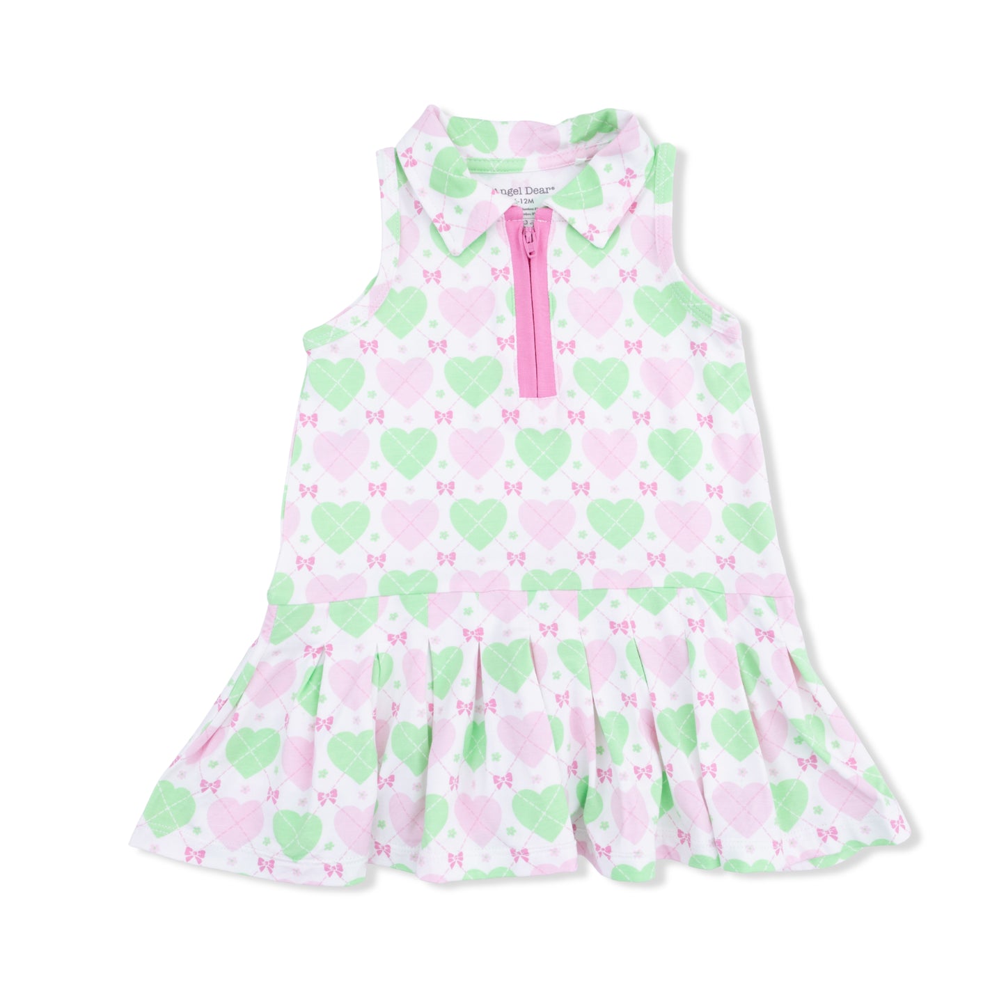 Heart Argyle - Polo Tennis Dress with Cartwheel Short-Angel Dear