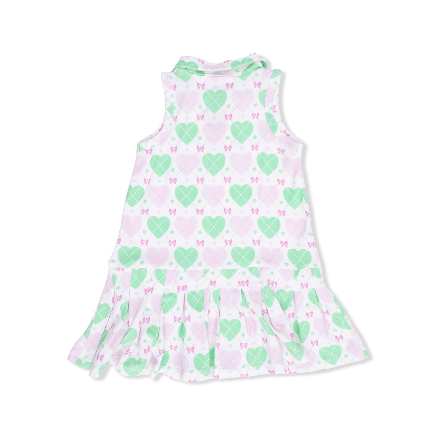 Heart Argyle - Polo Tennis Dress with Cartwheel Short-Angel Dear