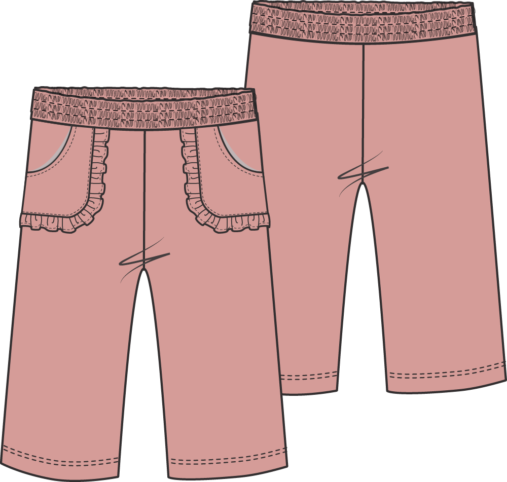 Solid Rose Tan - Wide Leg Pant with Ruffle Pocket