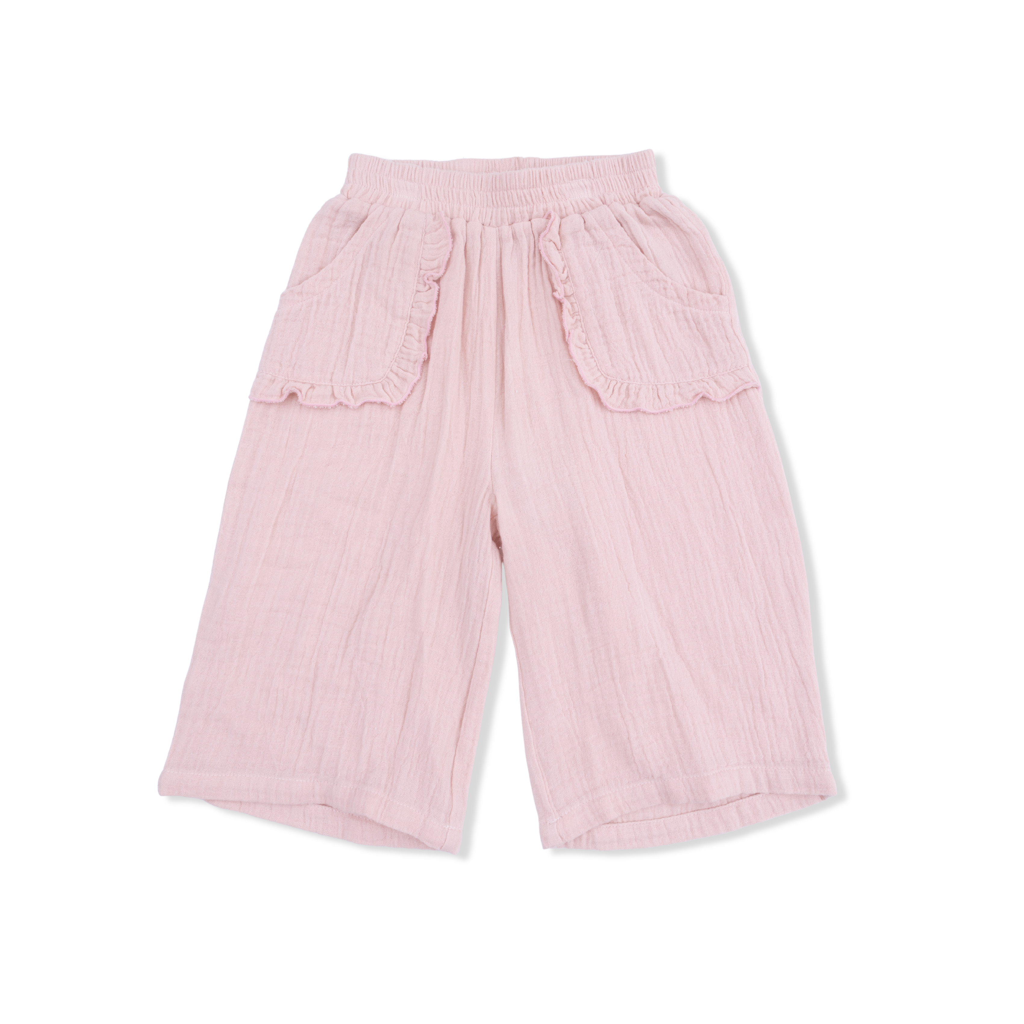 Solid Muslin Lotus - Wide Leg Pant with Ruffle Pocket-Angel Dear
