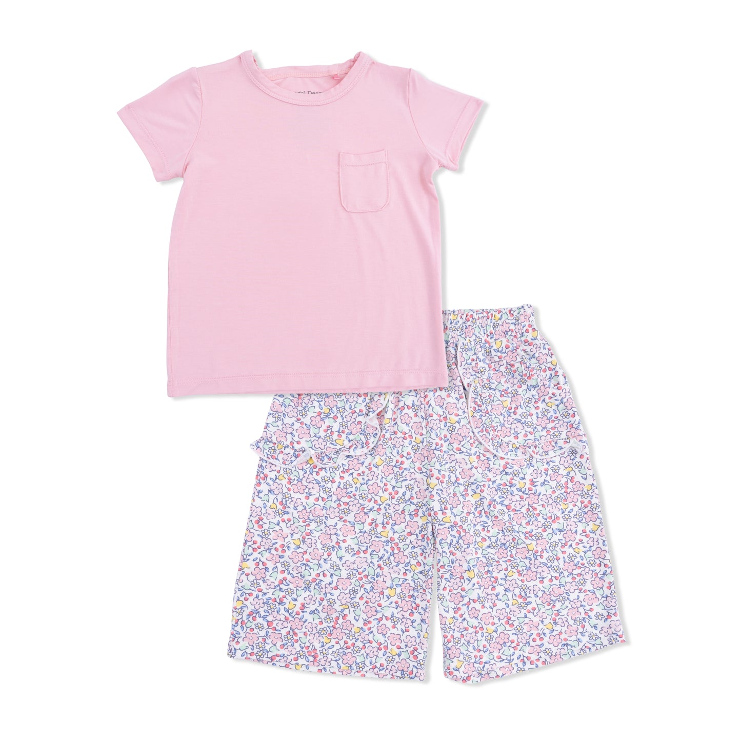 Elizabeth's Garden - Short Sleeve Shirt with Wide Leg Pant-Angel Dear