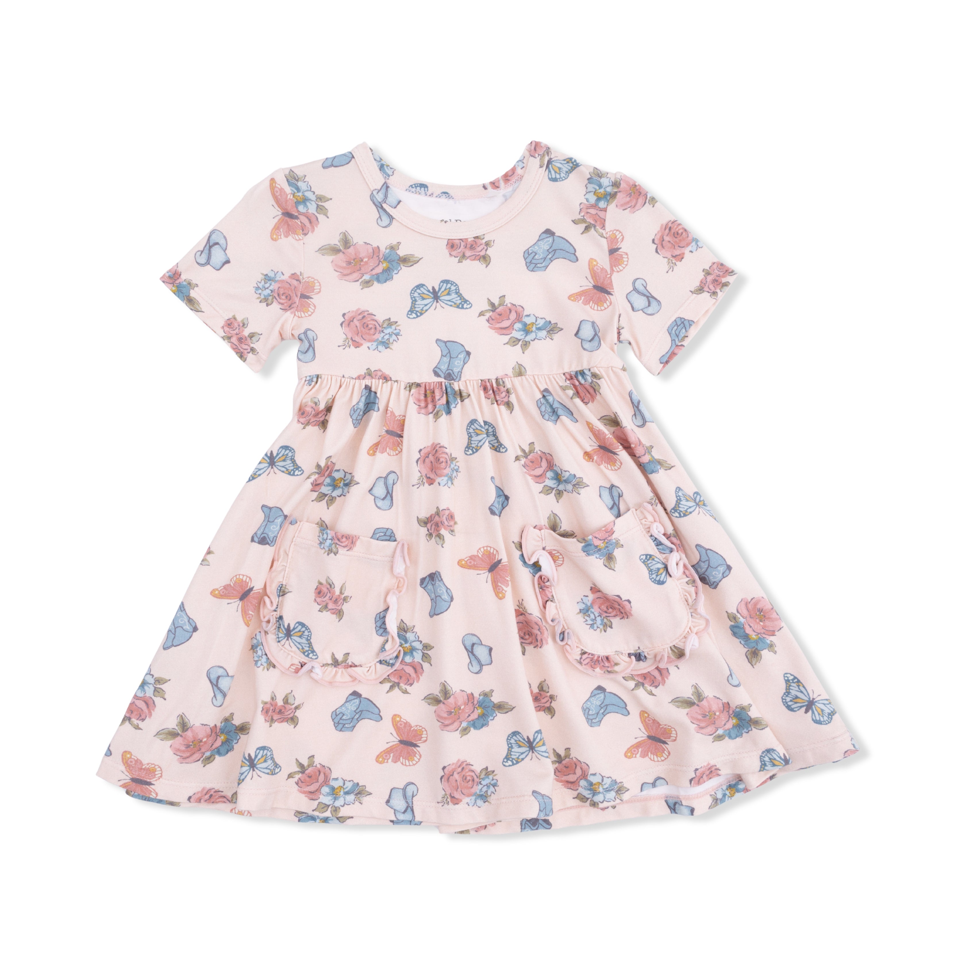 Country Girl Boots - Twirly Dress with Ruffle Pockets-Angel Dear