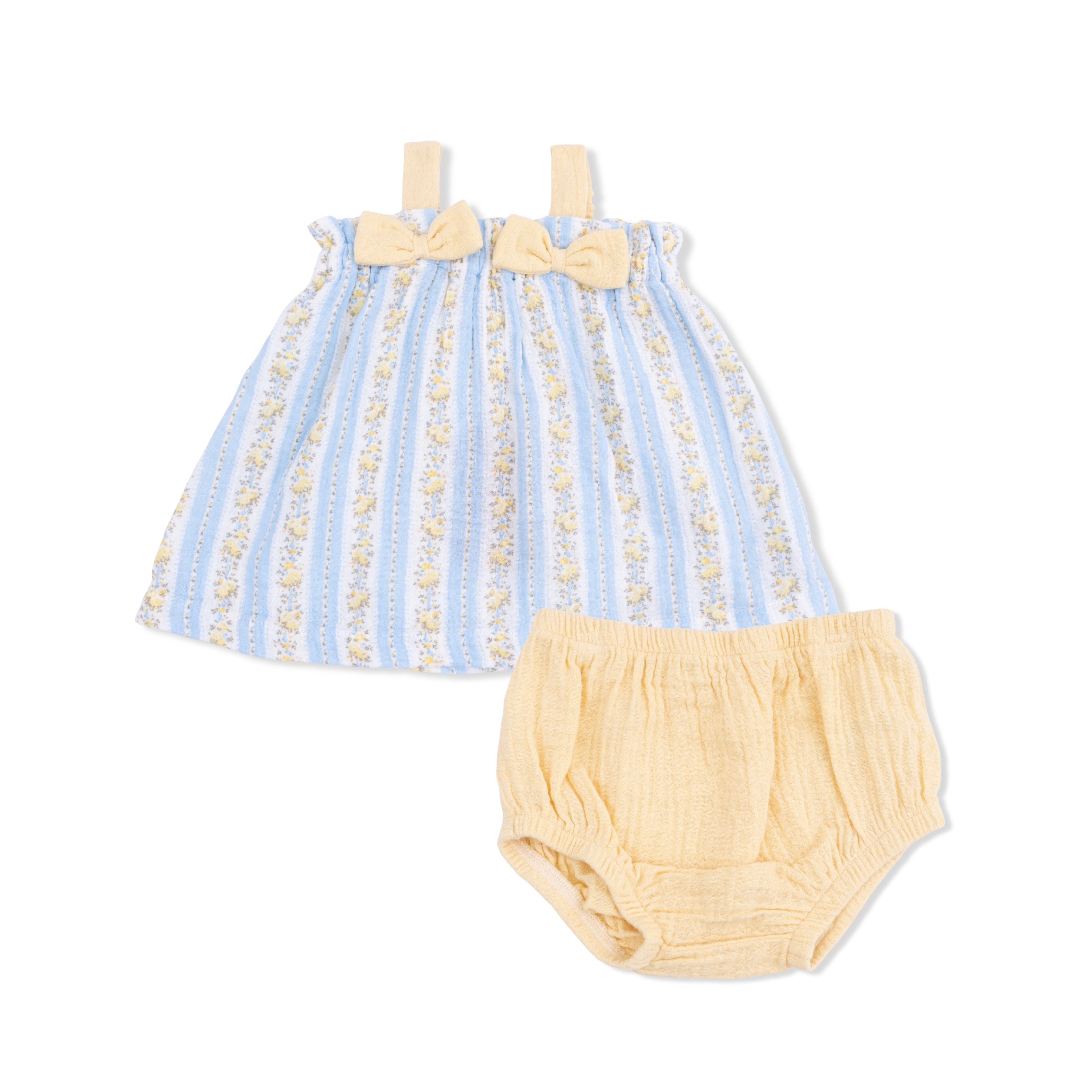 Odalys Floral Stripe - Top with Bows and Ruffle Leg Bloomer-Angel Dear