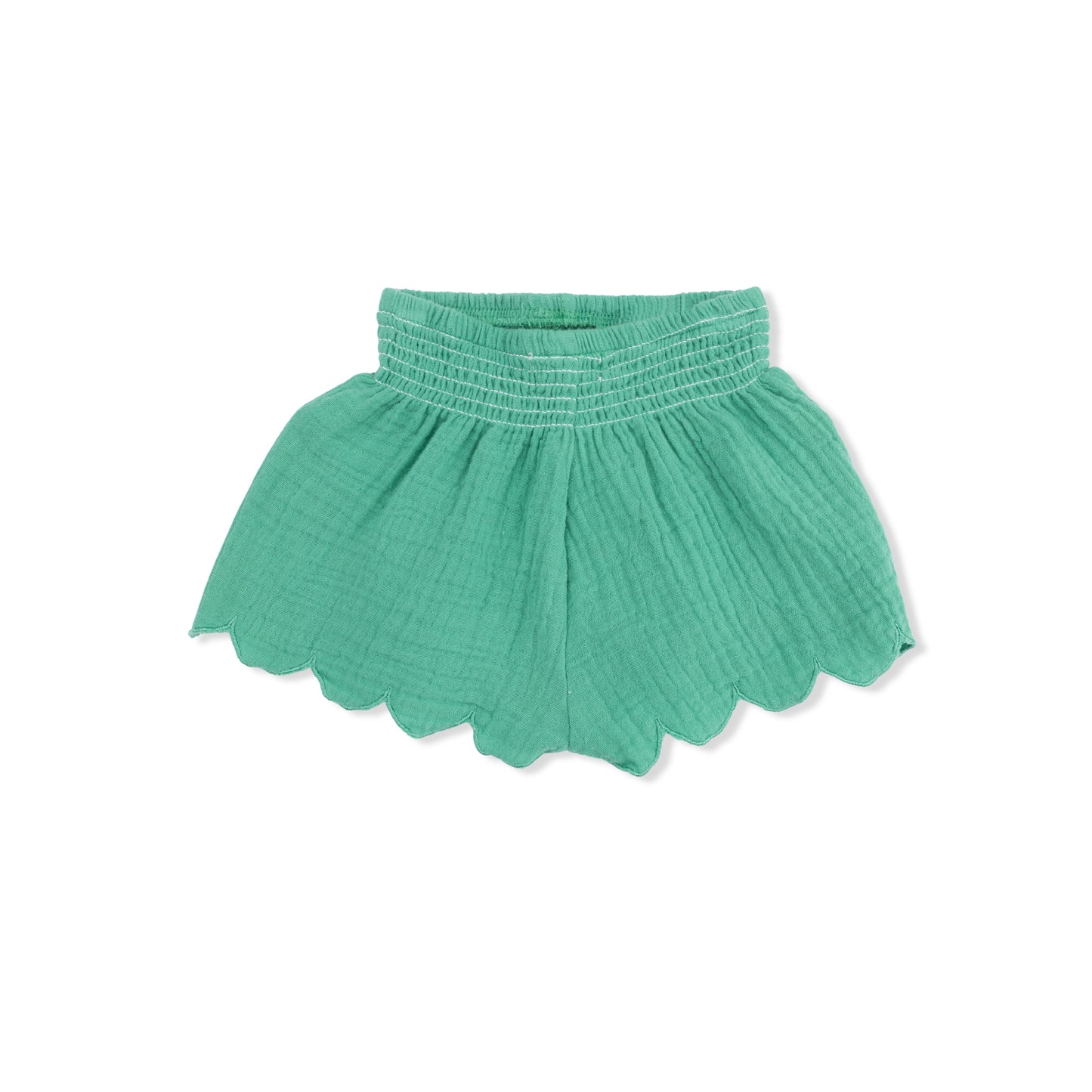 Solid Muslin Ming Green - Scallop Short-Angel Dear
