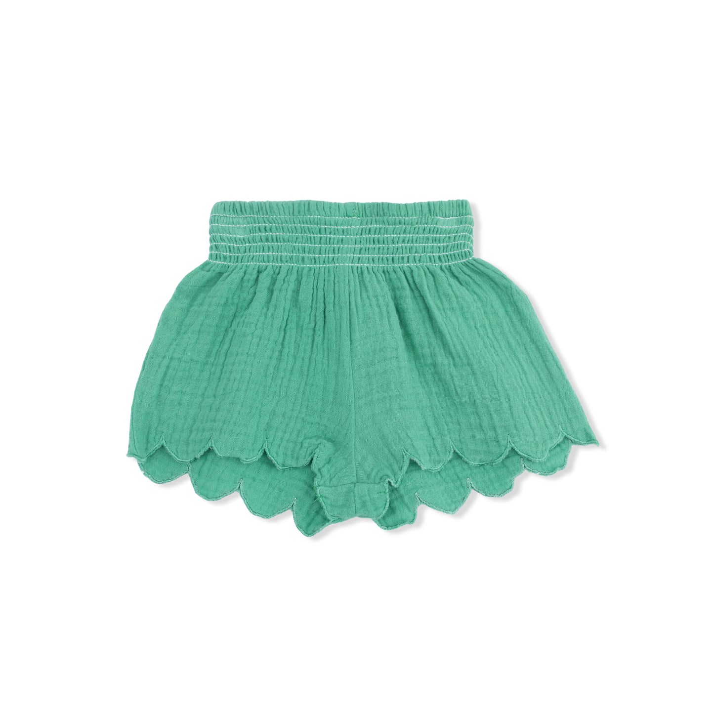 Solid Muslin Ming Green - Scallop Short-Angel Dear