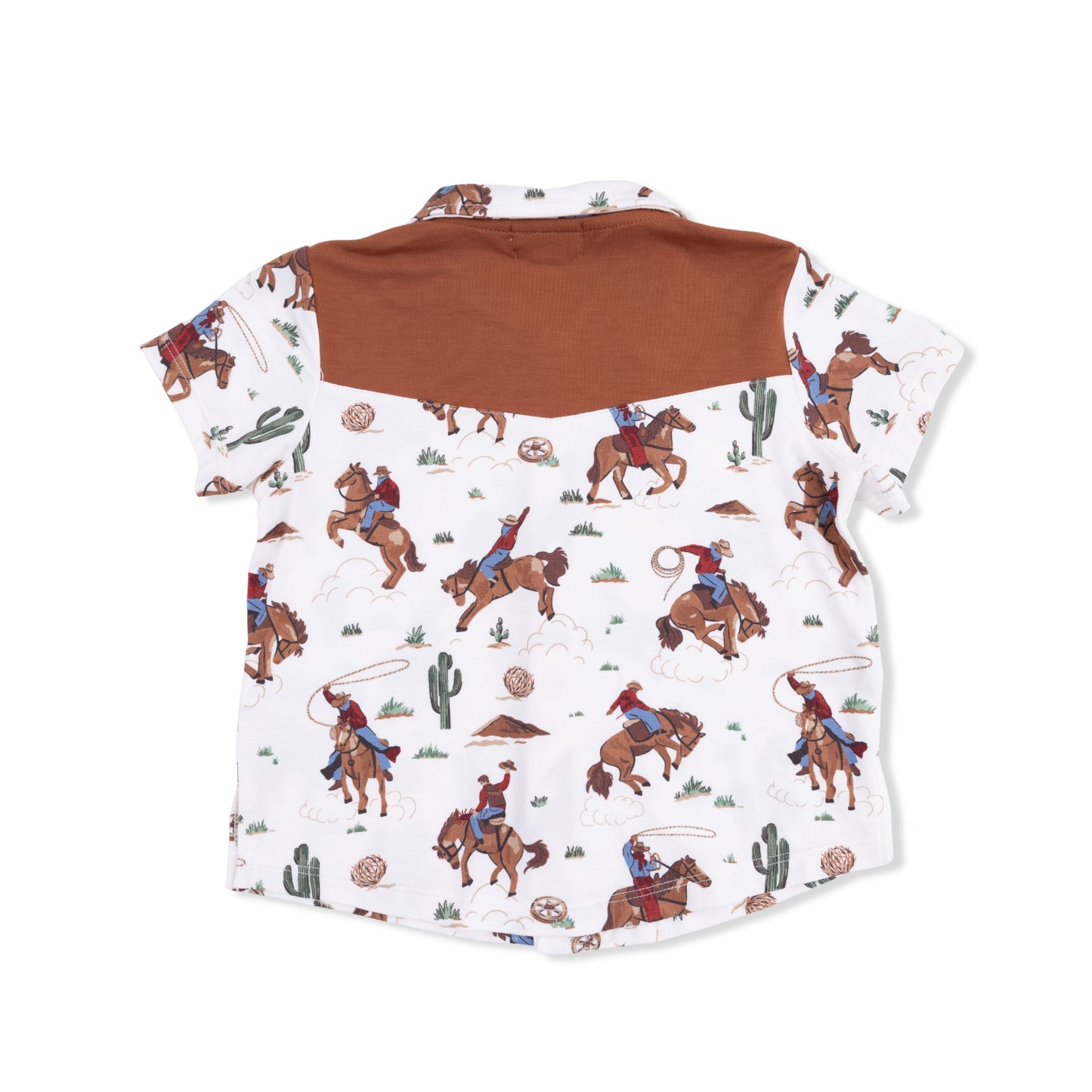 Buckaroo Western - Short Sleeve Western Pearl Snap Shirt with Casual Short-Angel Dear